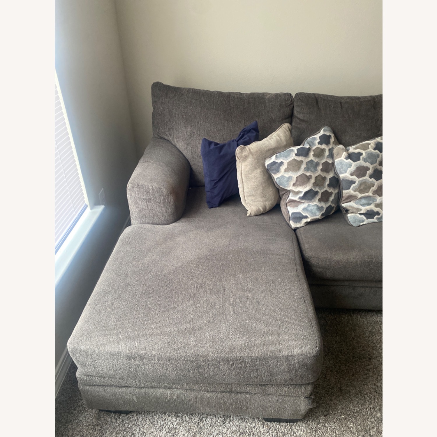 6 Feet by 5 Feet Grey Sectional - image-3