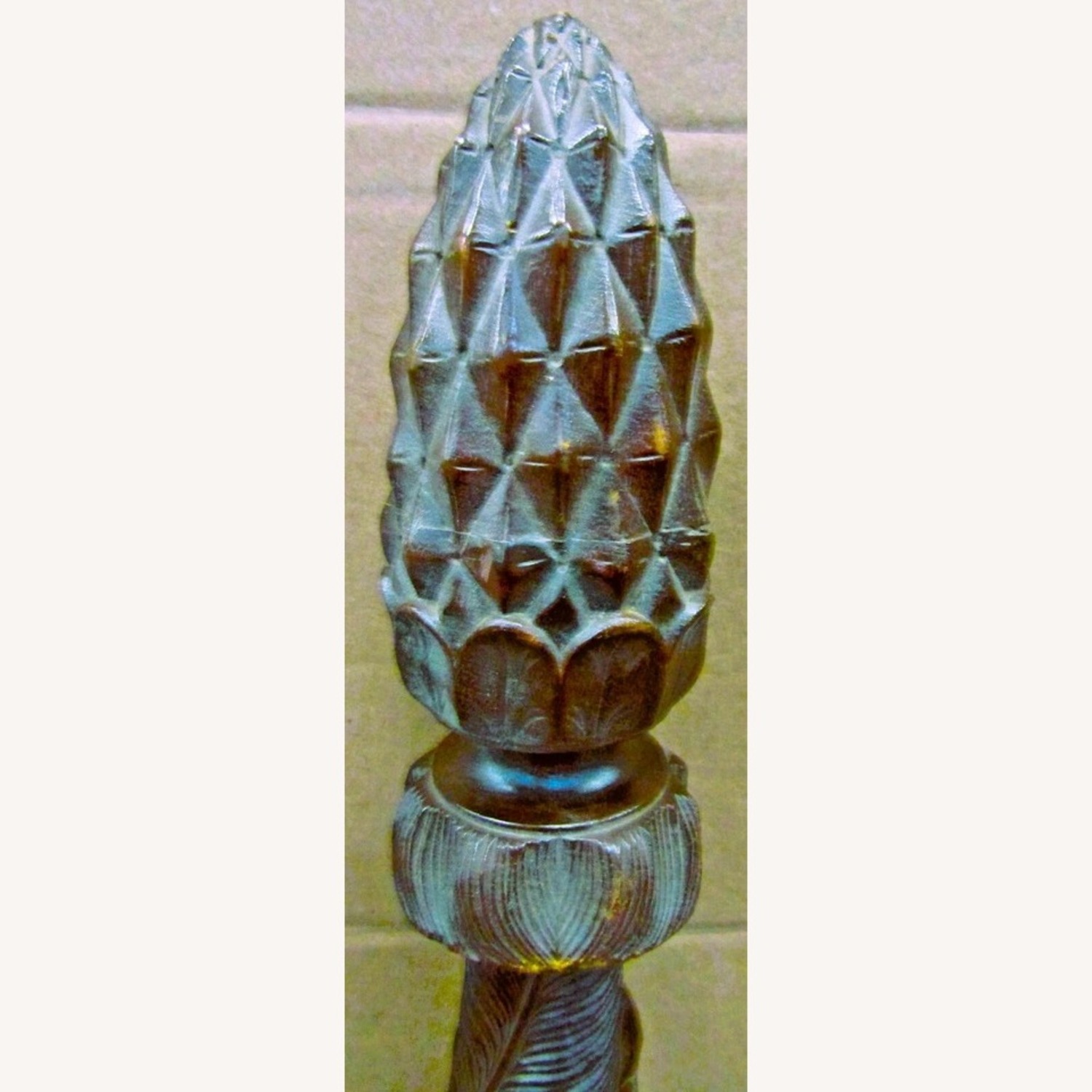 Antique Mahogany Pineapple Acanthus Leaf Headboard - image-2