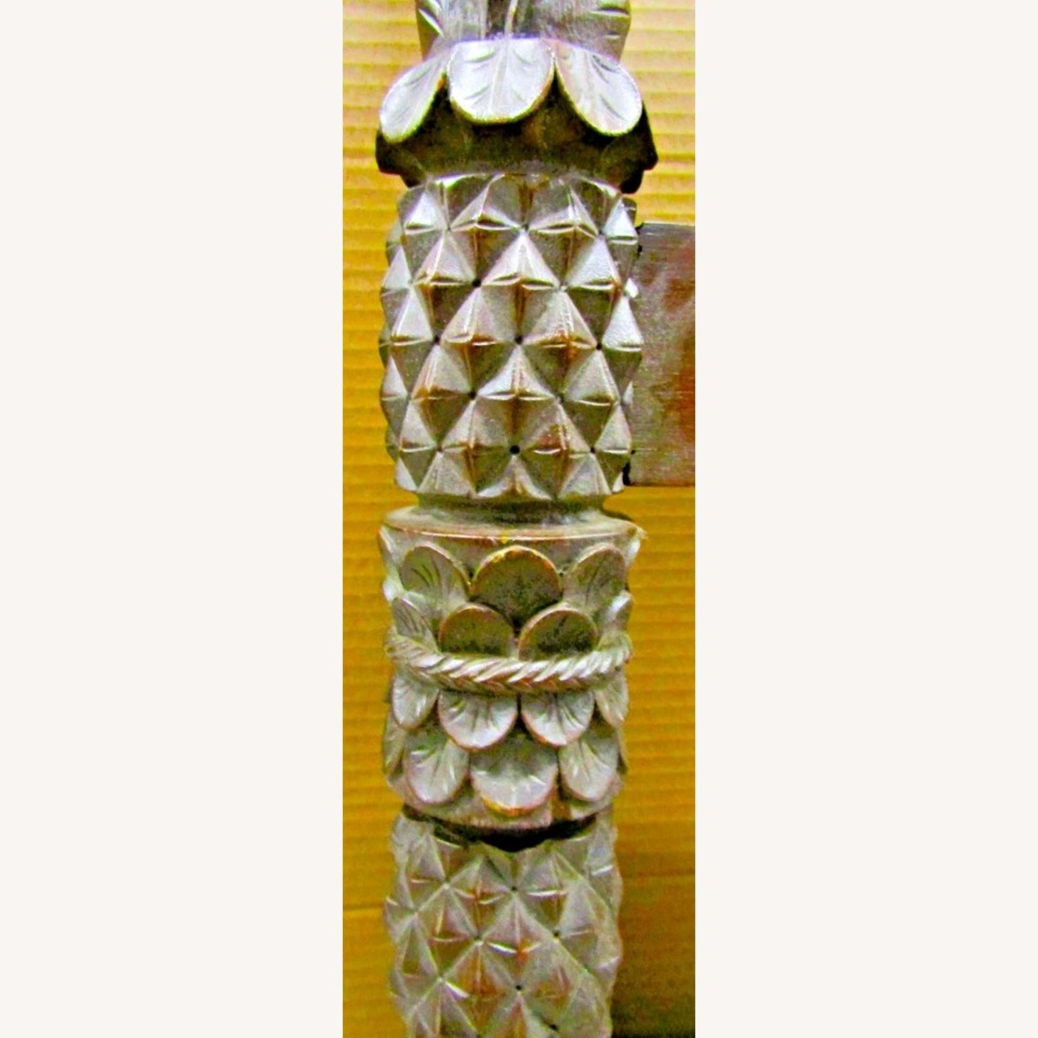 Antique Mahogany Pineapple Acanthus Leaf Headboard - image-4
