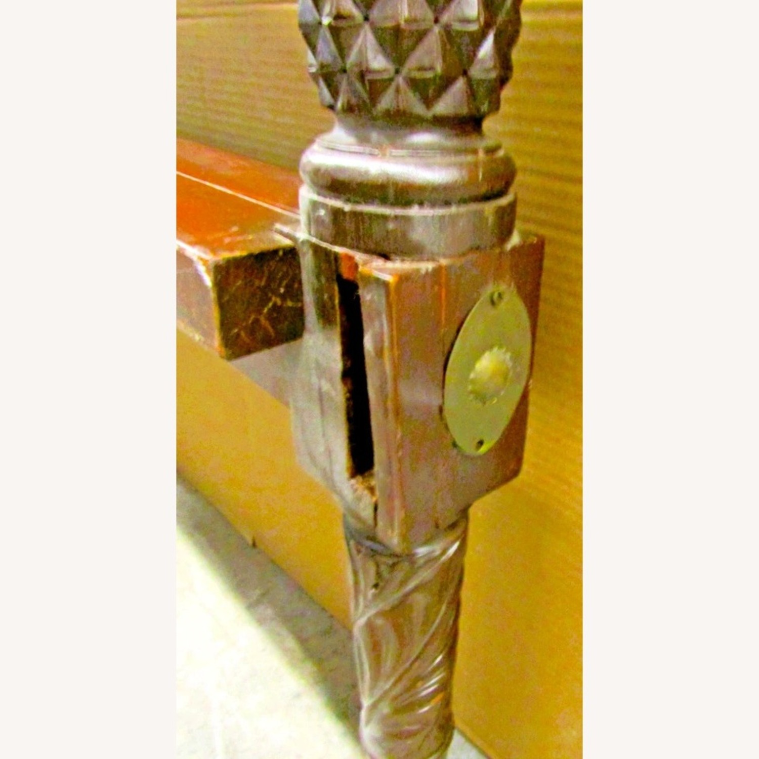 Antique Mahogany Pineapple Acanthus Leaf Headboard - image-10