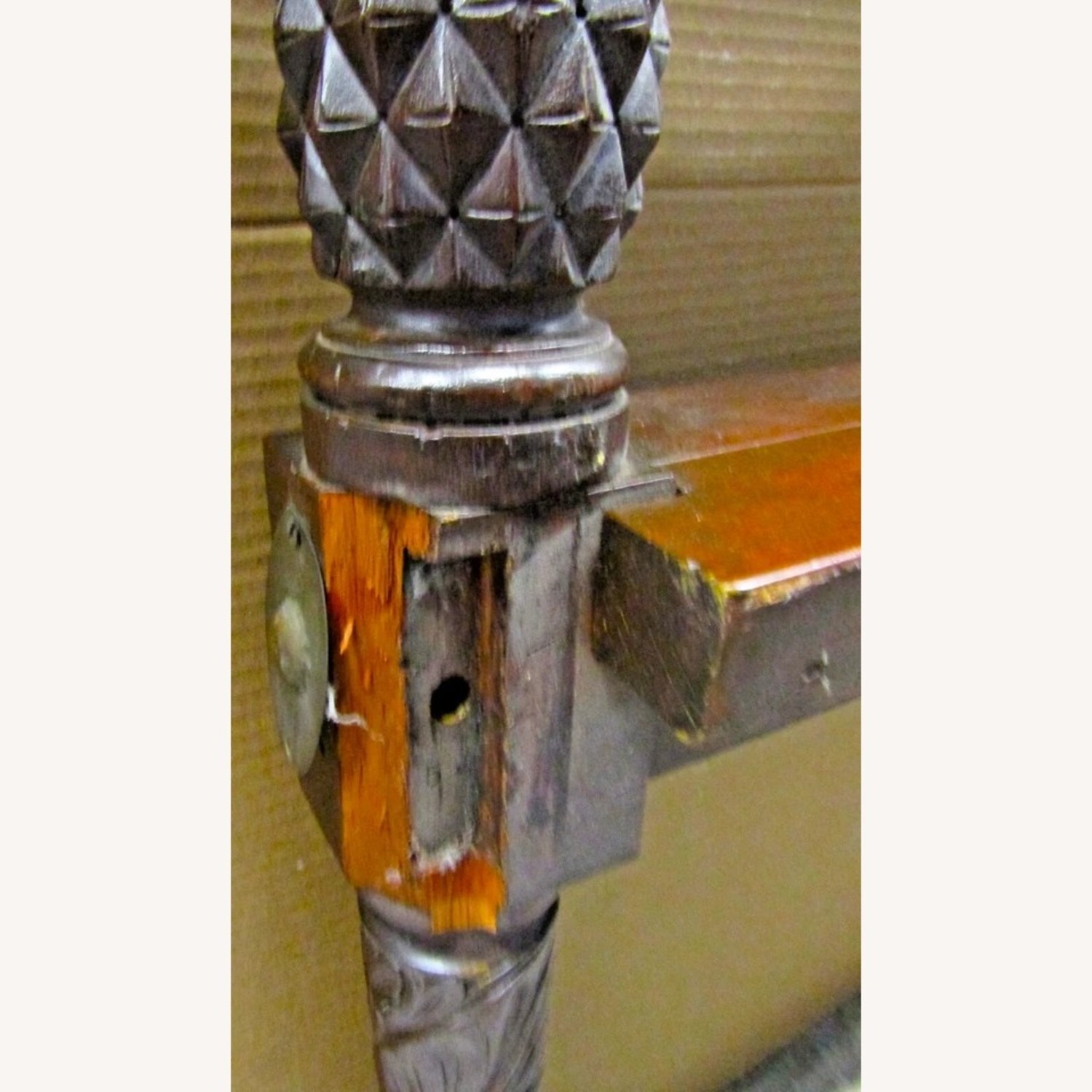Antique Mahogany Pineapple Acanthus Leaf Headboard - image-5