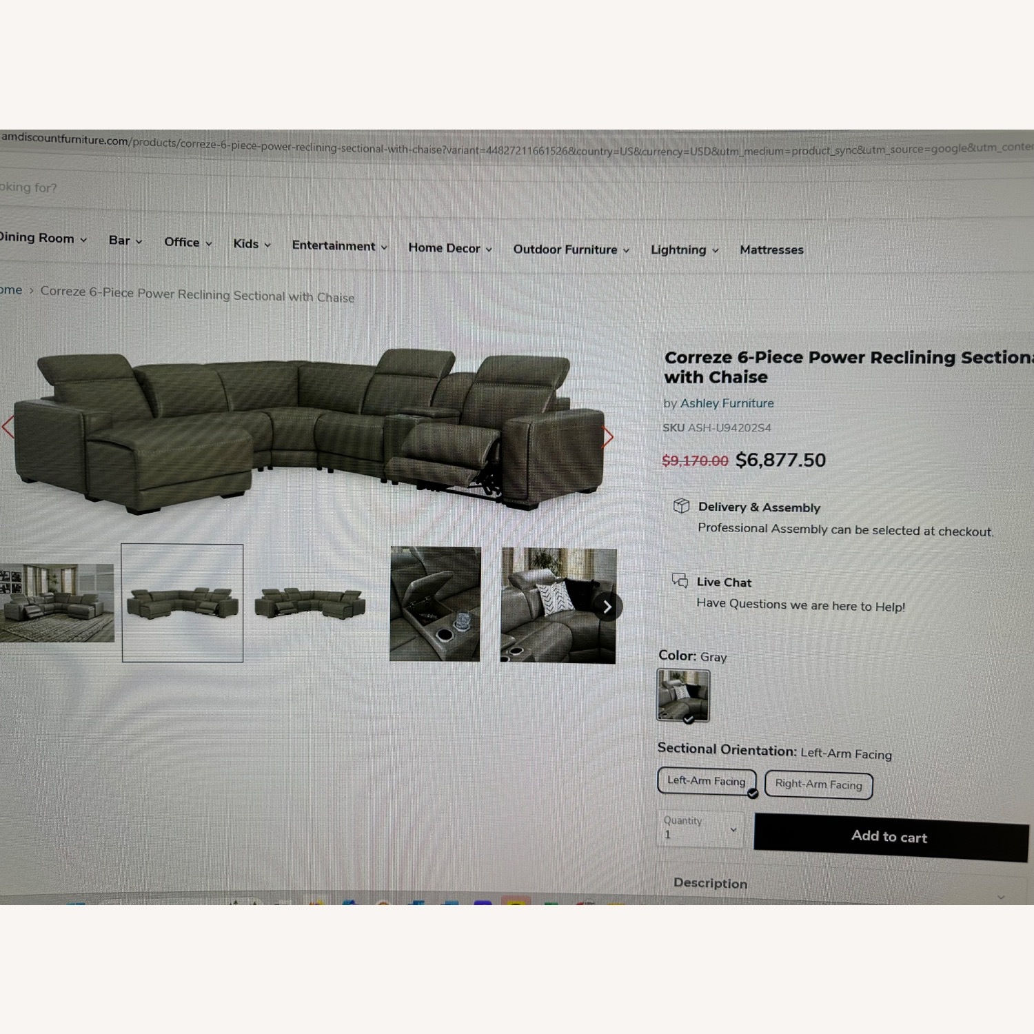 6pcs Power Recling WithChaise - image-5