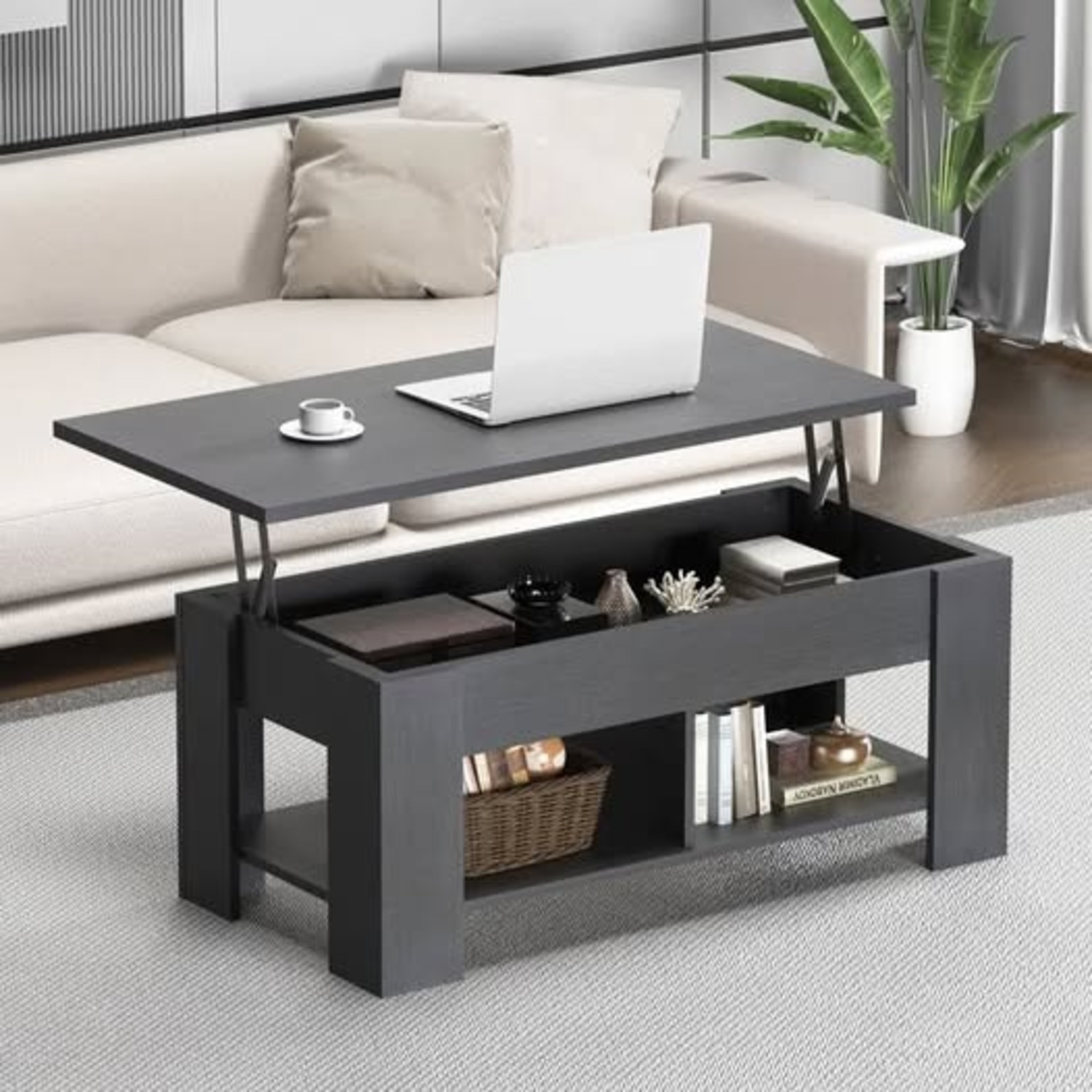 Sparta Lift Top Extendable Coffee Table With Storage - image-1