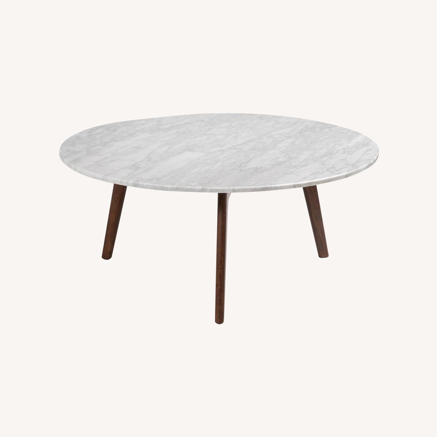 Mara Marble/Walnut Coffee Table - image-0