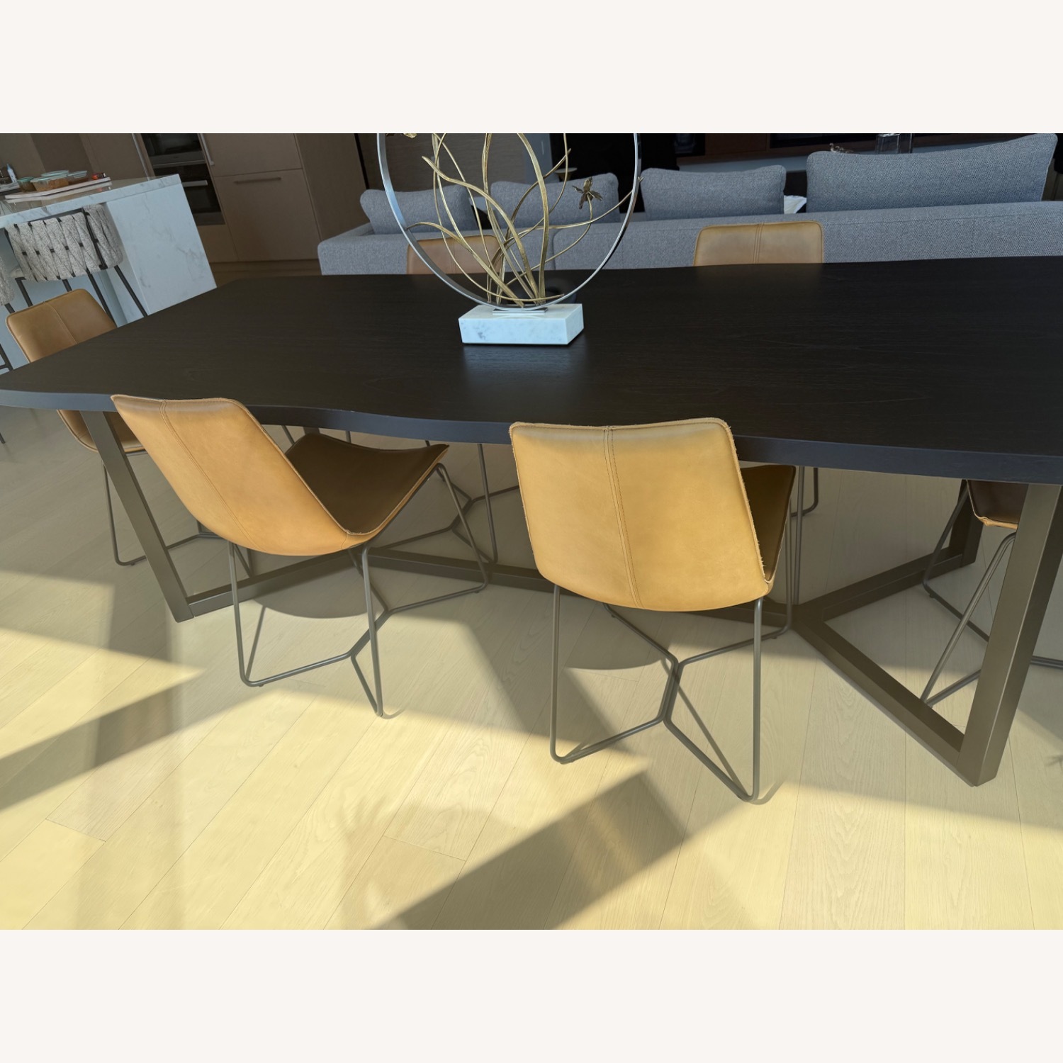 West Elm Slope Leather Dining Chairs - image-5