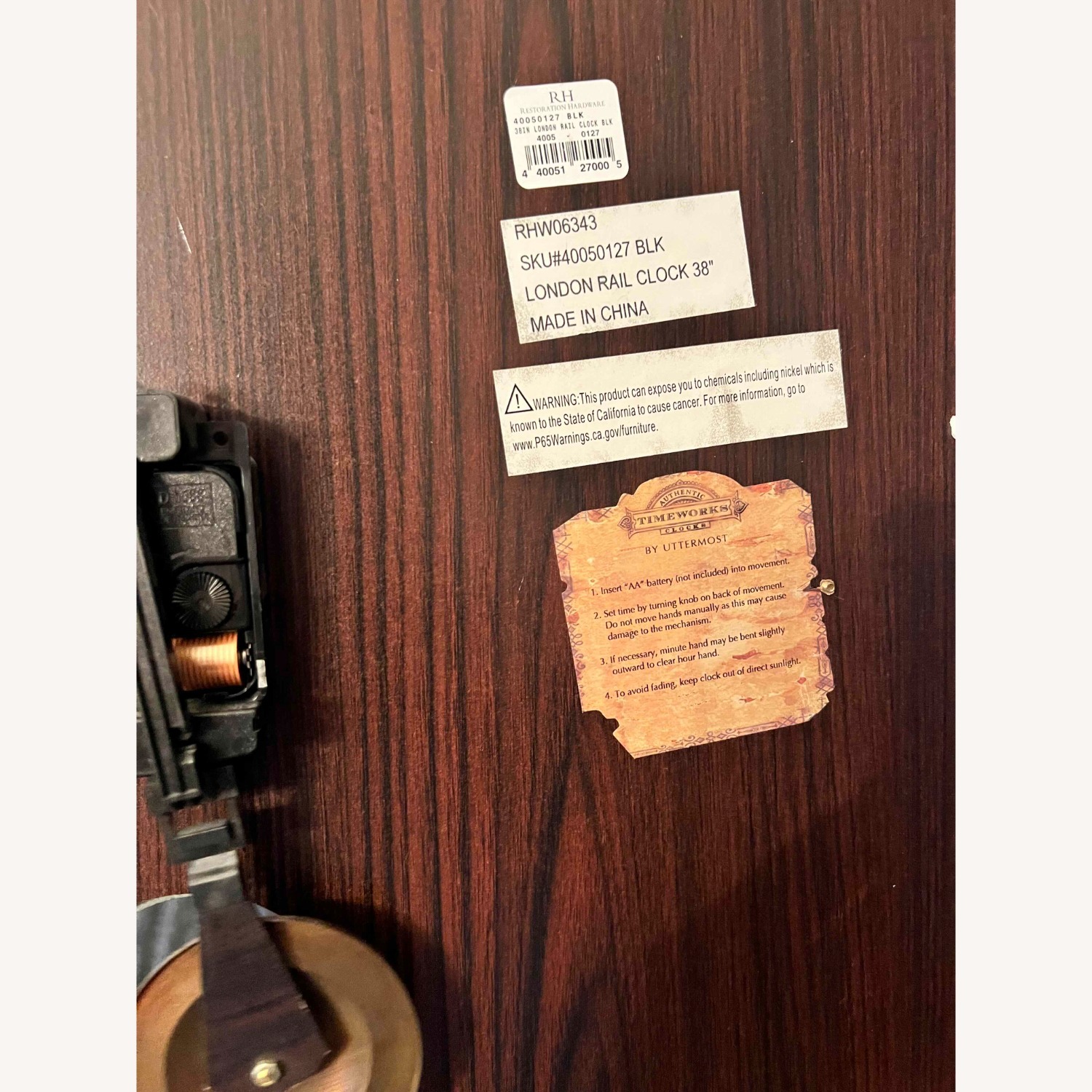 Restoration Hardware 38" London Rail Wall Clock - image-6