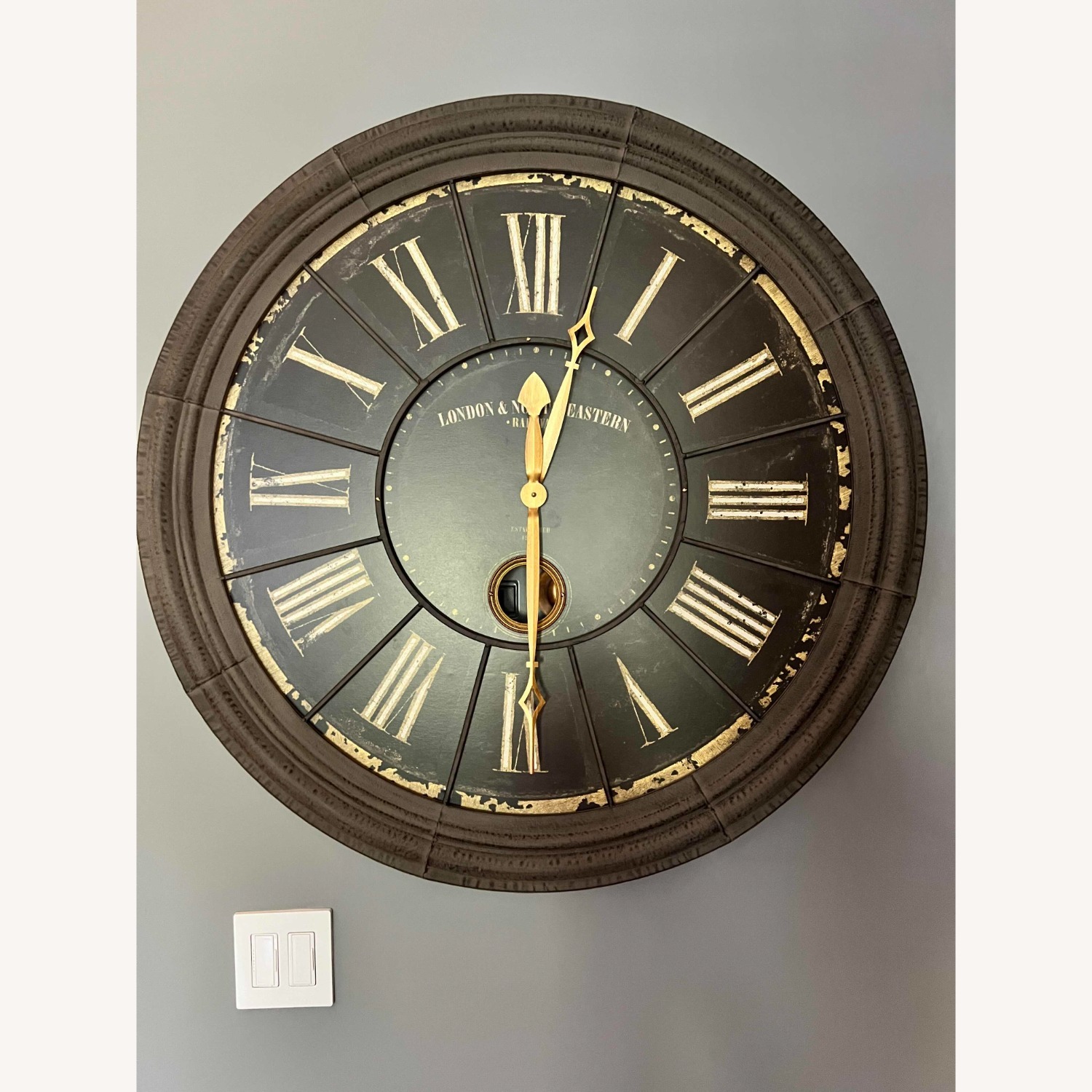 Restoration Hardware 38" London Rail Wall Clock - image-2