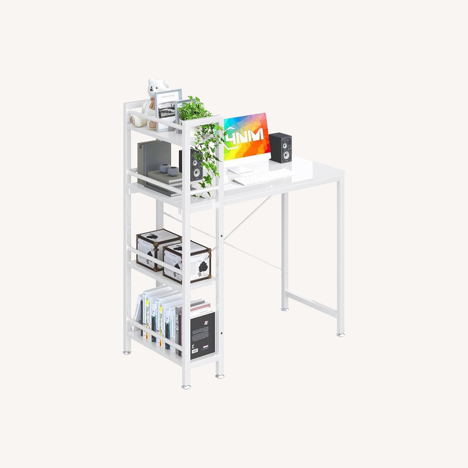 White/Wood Computer Desk - image-0