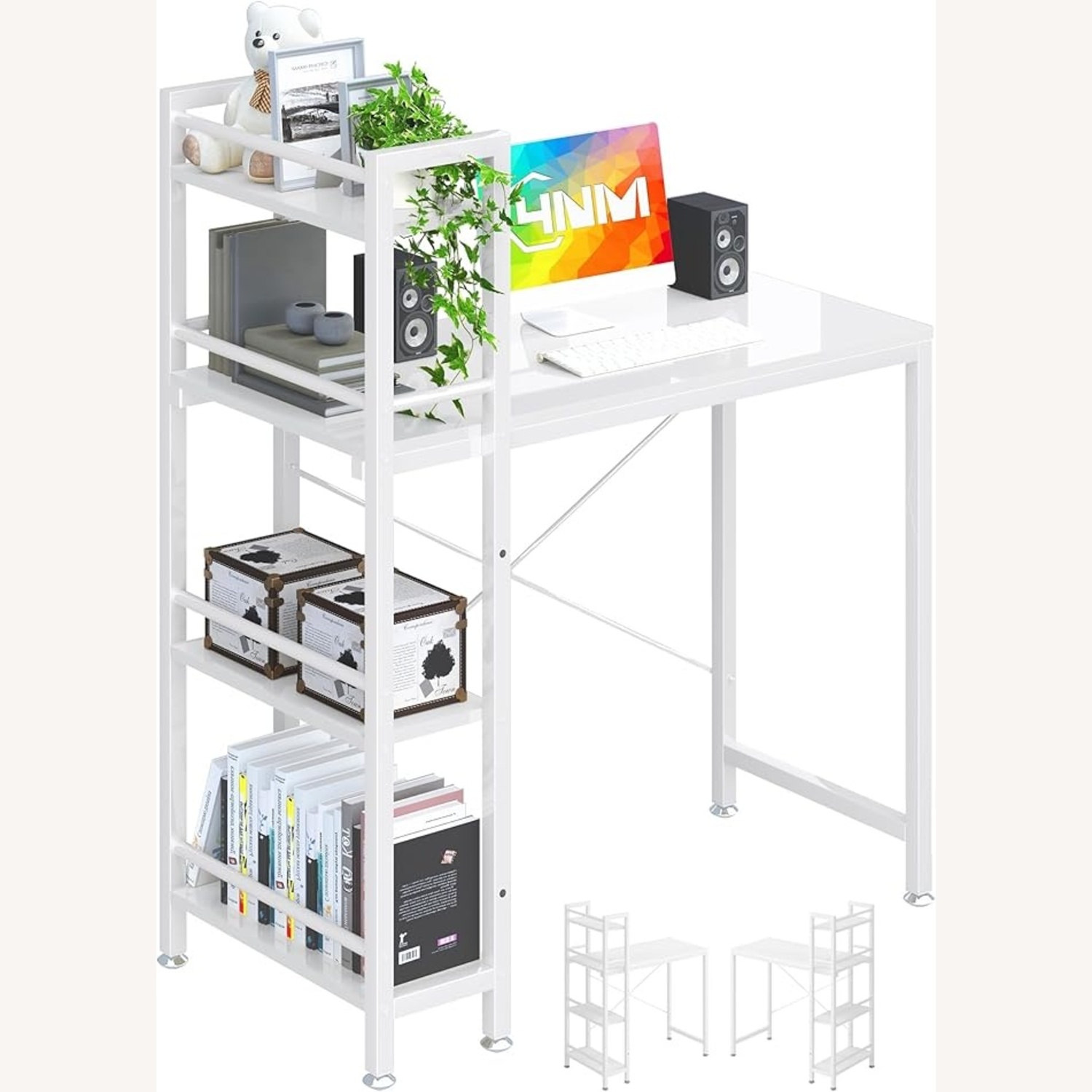 White/Wood Computer Desk - image-7