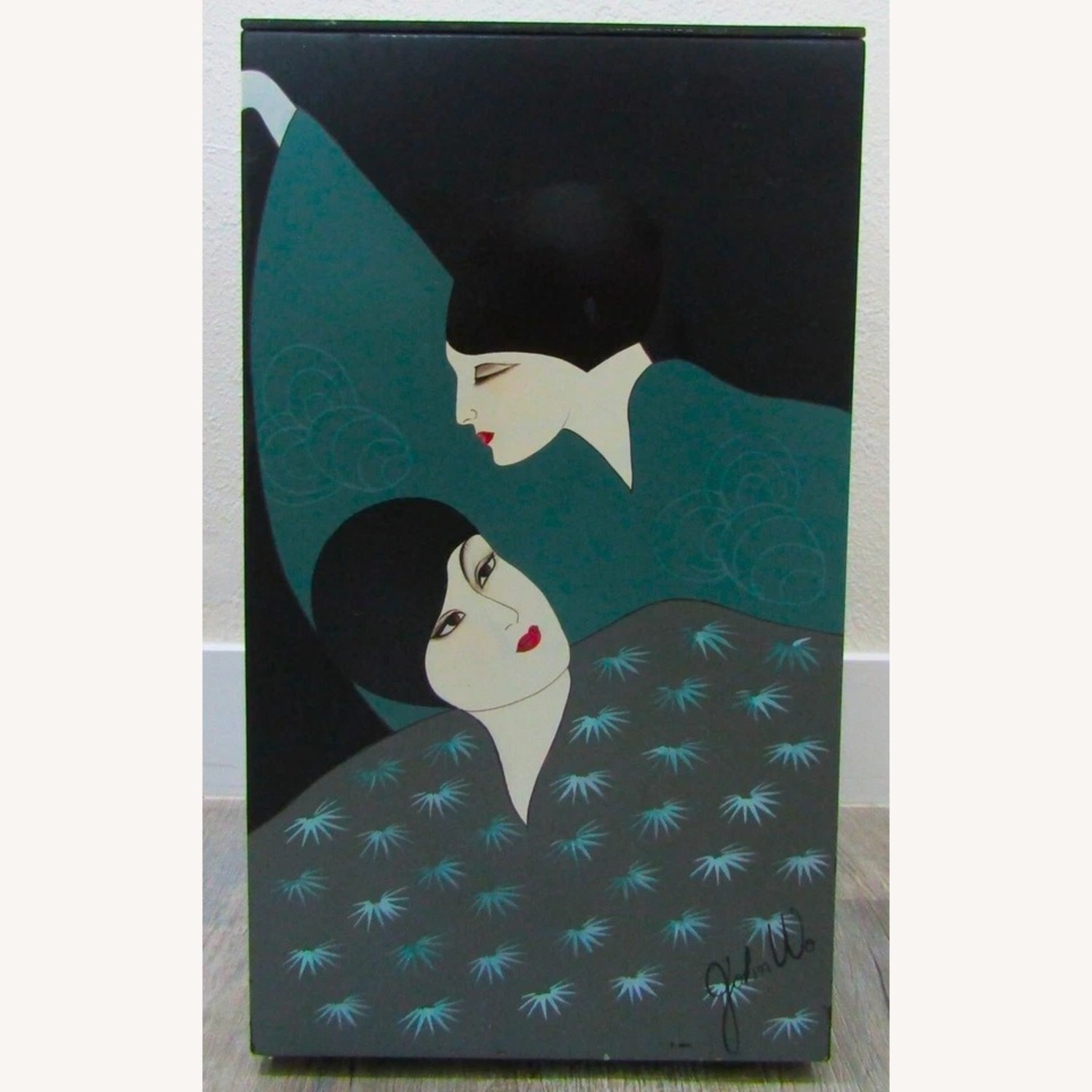 Vintage Asian Art Deco Style Side Table John Wo - image-2