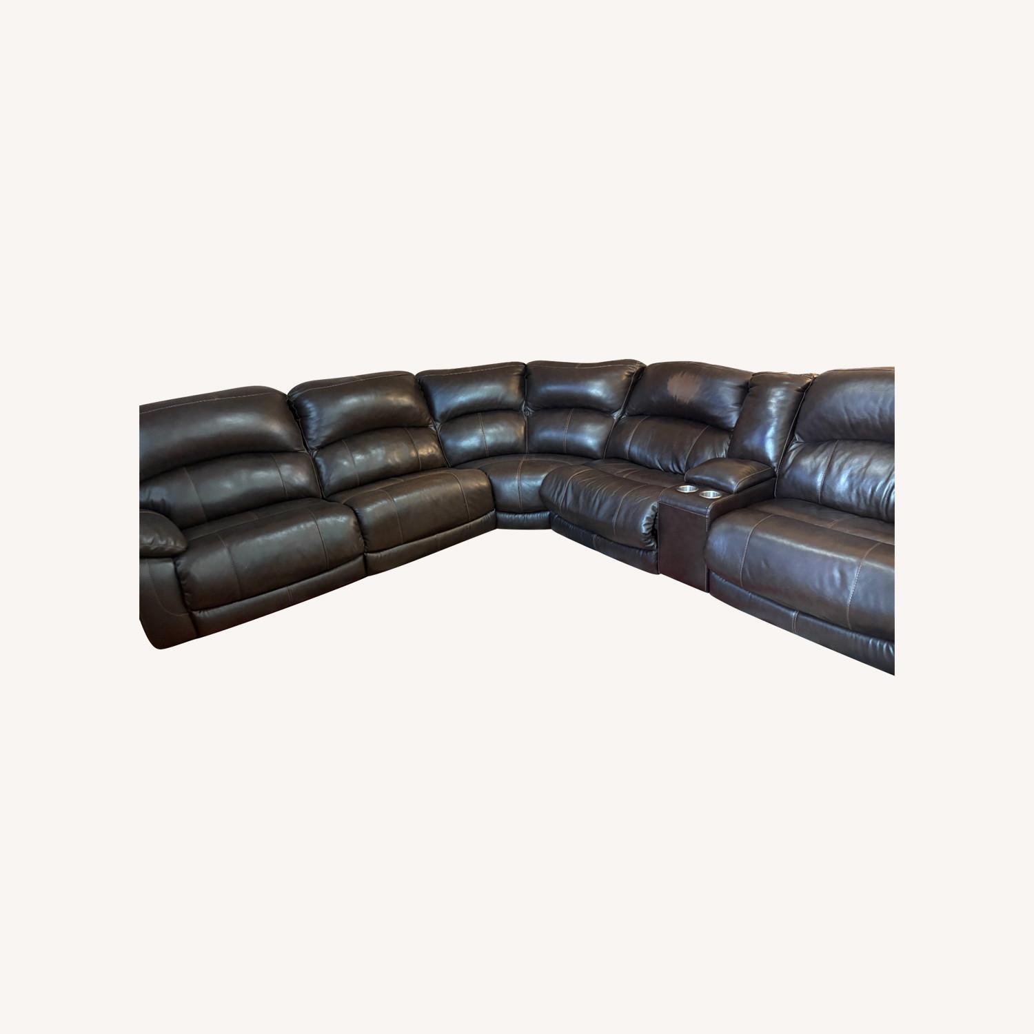 Ashley Dunleith 6 Piece Sectional Leather with Power Recliners - image-0