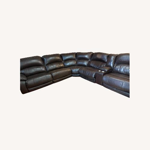 Used Ashley Dunleith 6 Piece Sectional Leather with Power Recliners for sale on AptDeco