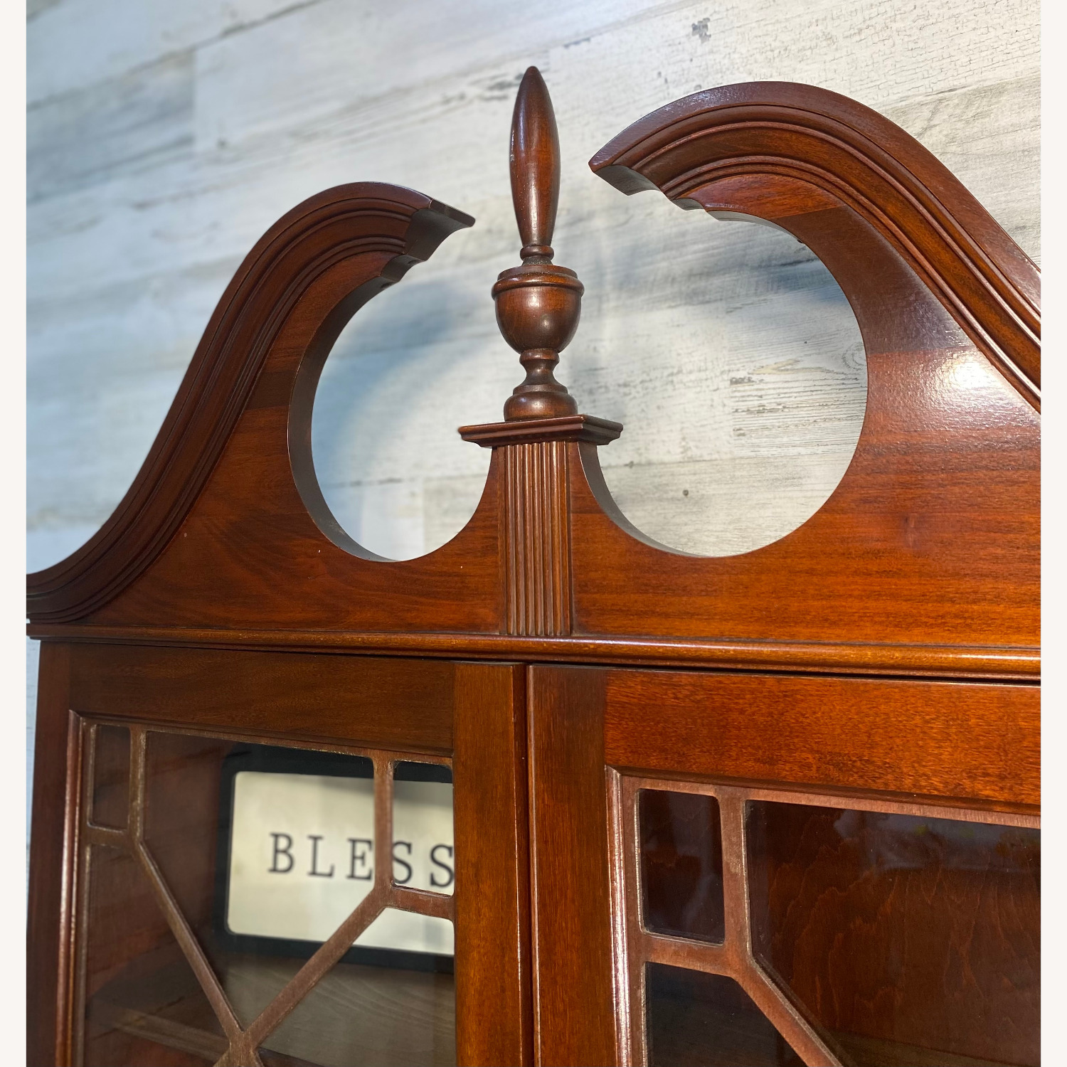 Antique Mahogany Secretary Desk Hutch - image-9