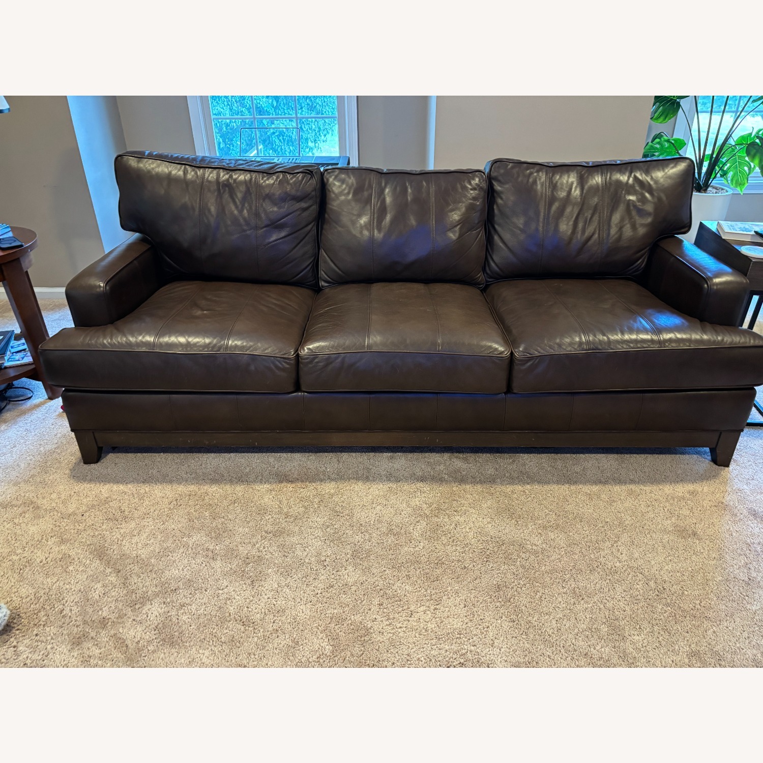 Ethan Allen Leather Couch - image-3