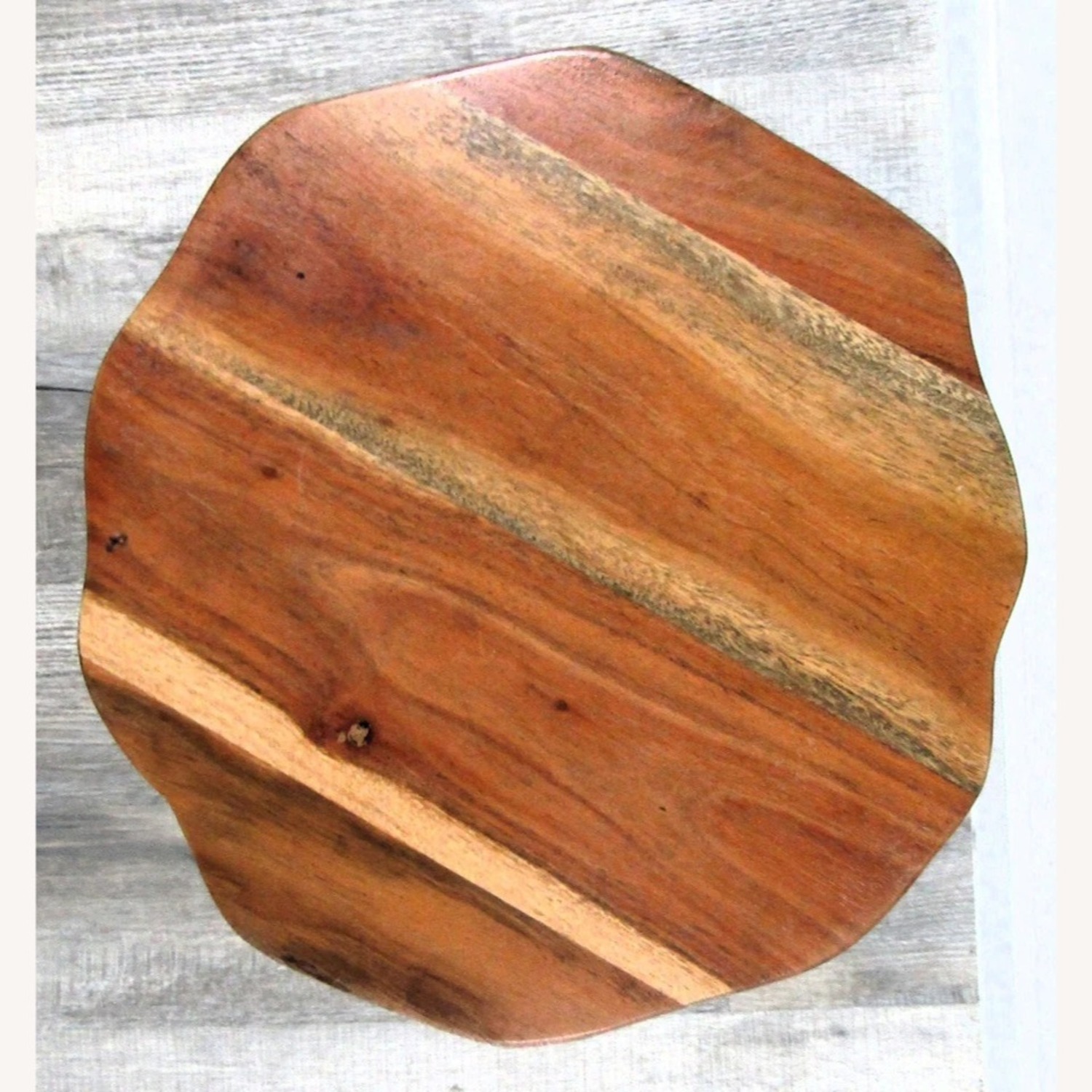 Live Edge Acacia Wood Round Seat Barstool - image-3