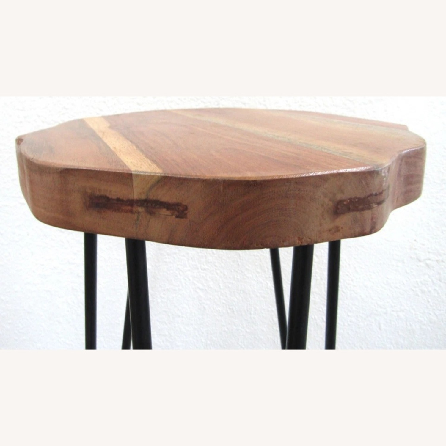 Live Edge Acacia Wood Round Seat Barstool - image-6