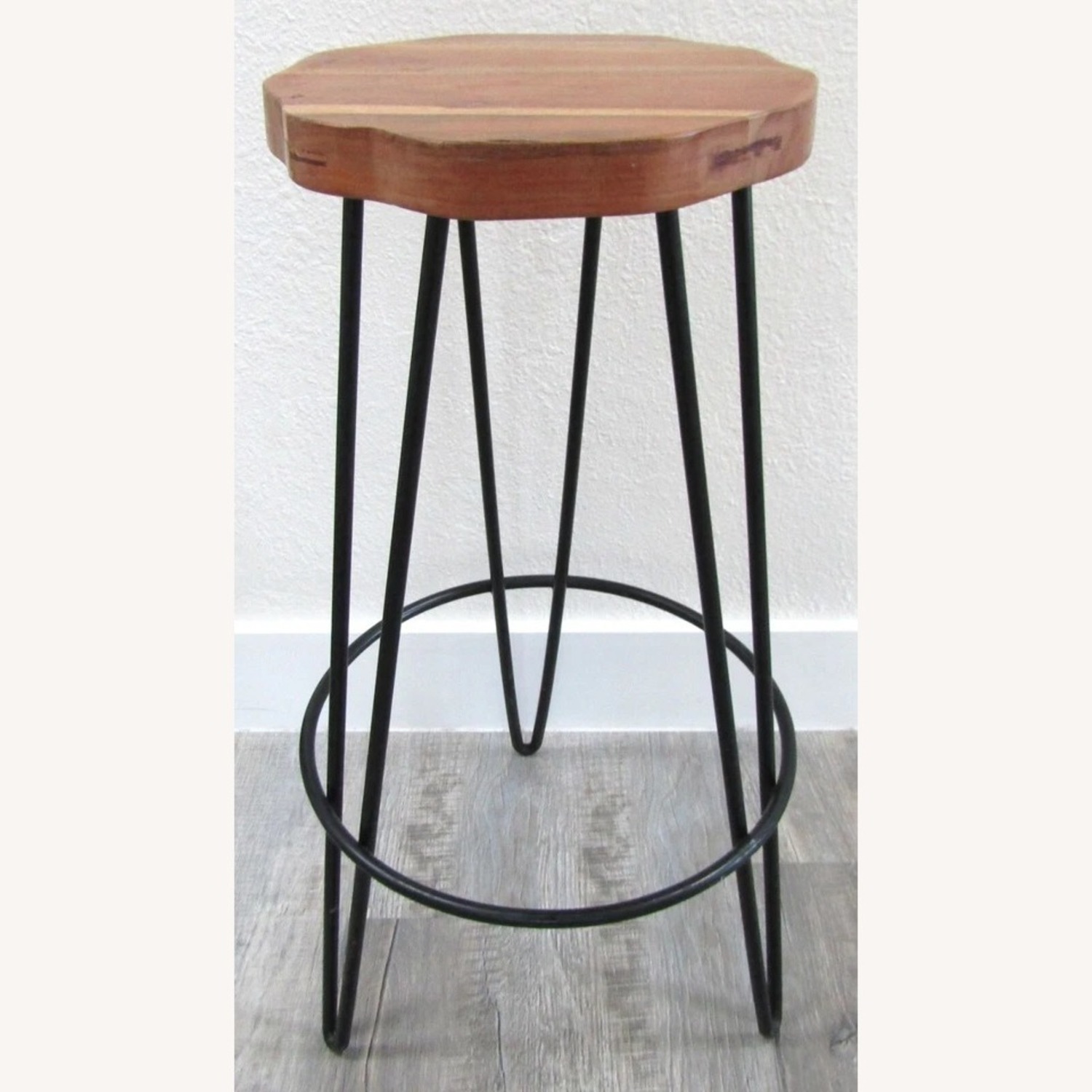 Live Edge Acacia Wood Round Seat Barstool - image-4