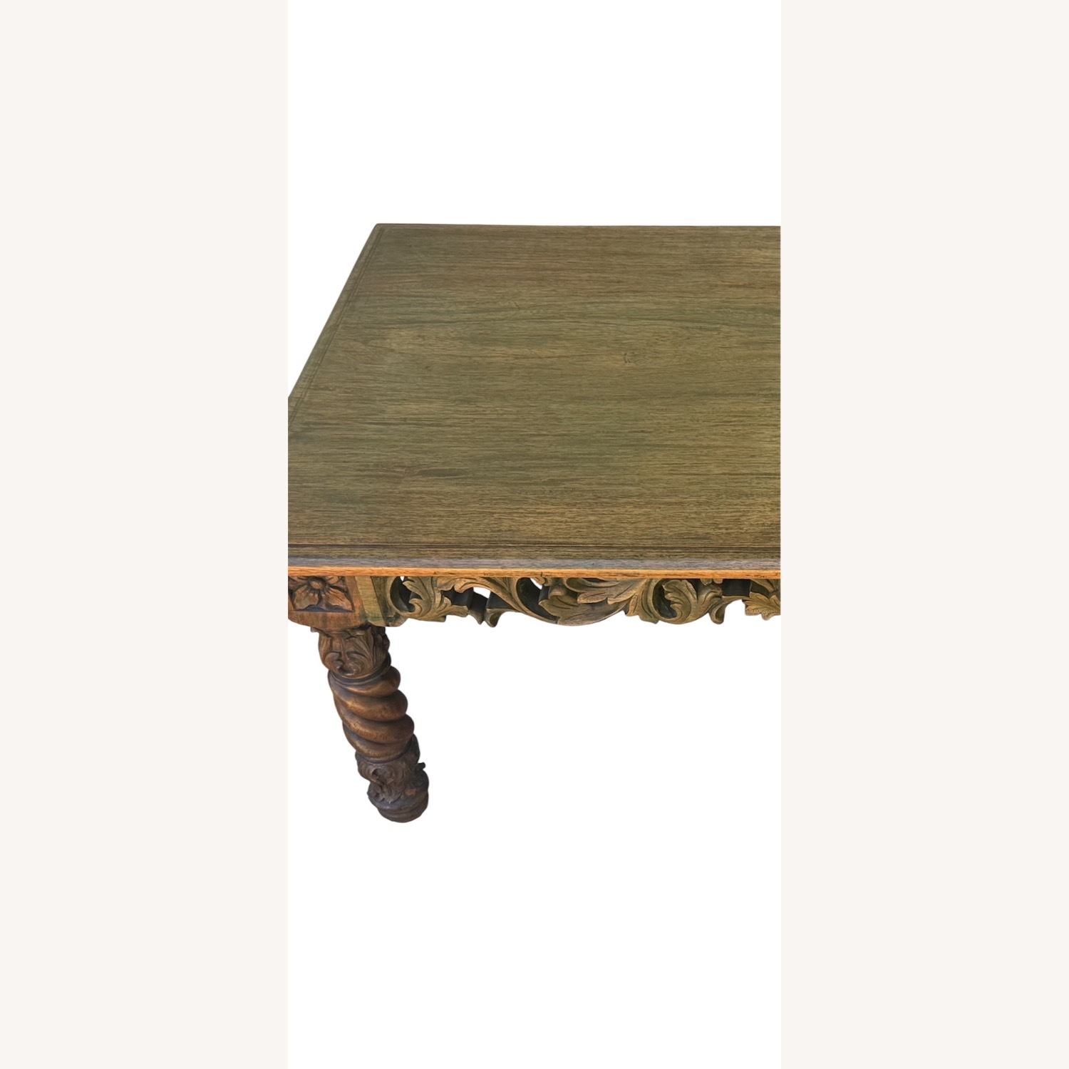 Antique Hand-Carved Barley Twist Coffee Table - image-7
