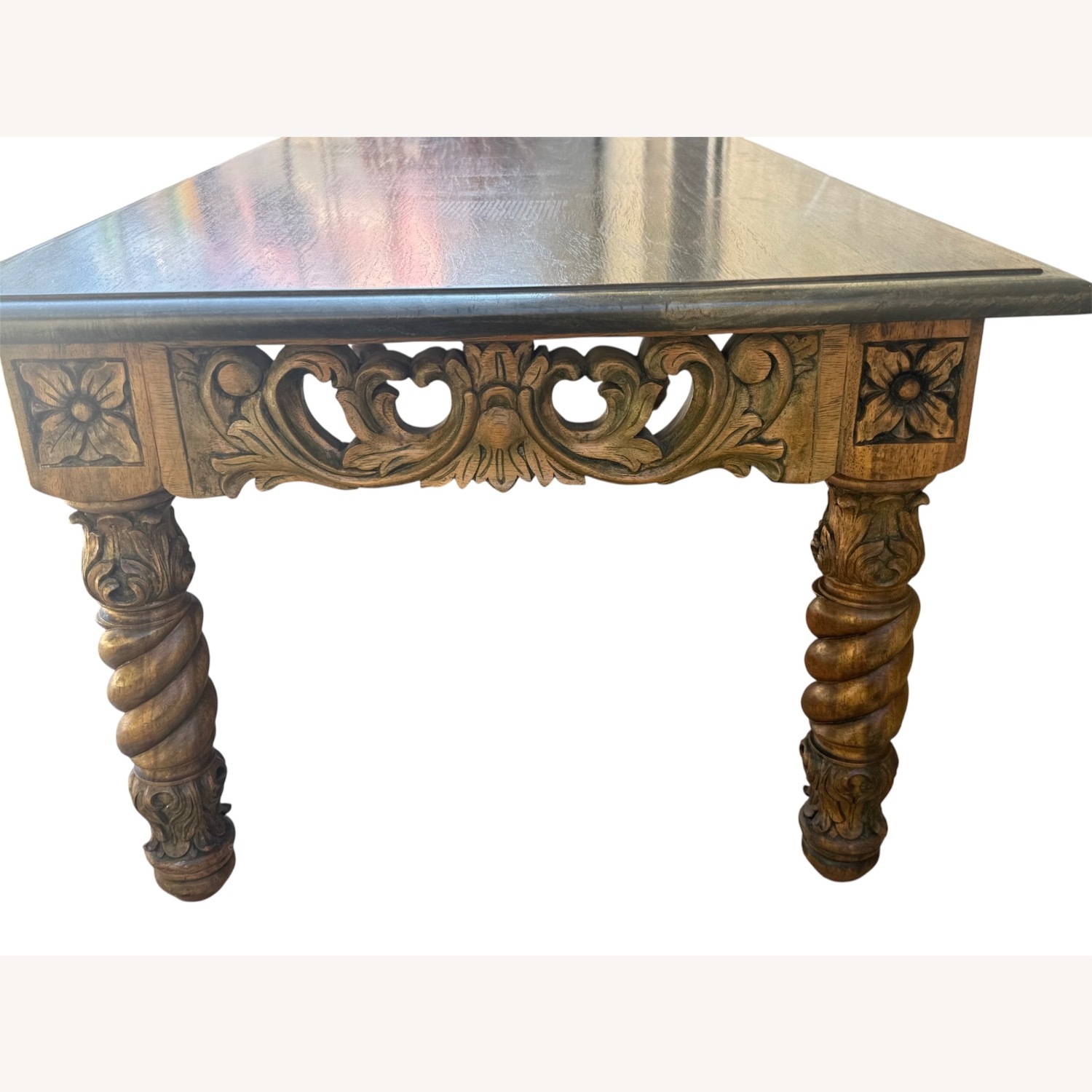 Antique Hand-Carved Barley Twist Coffee Table - image-13