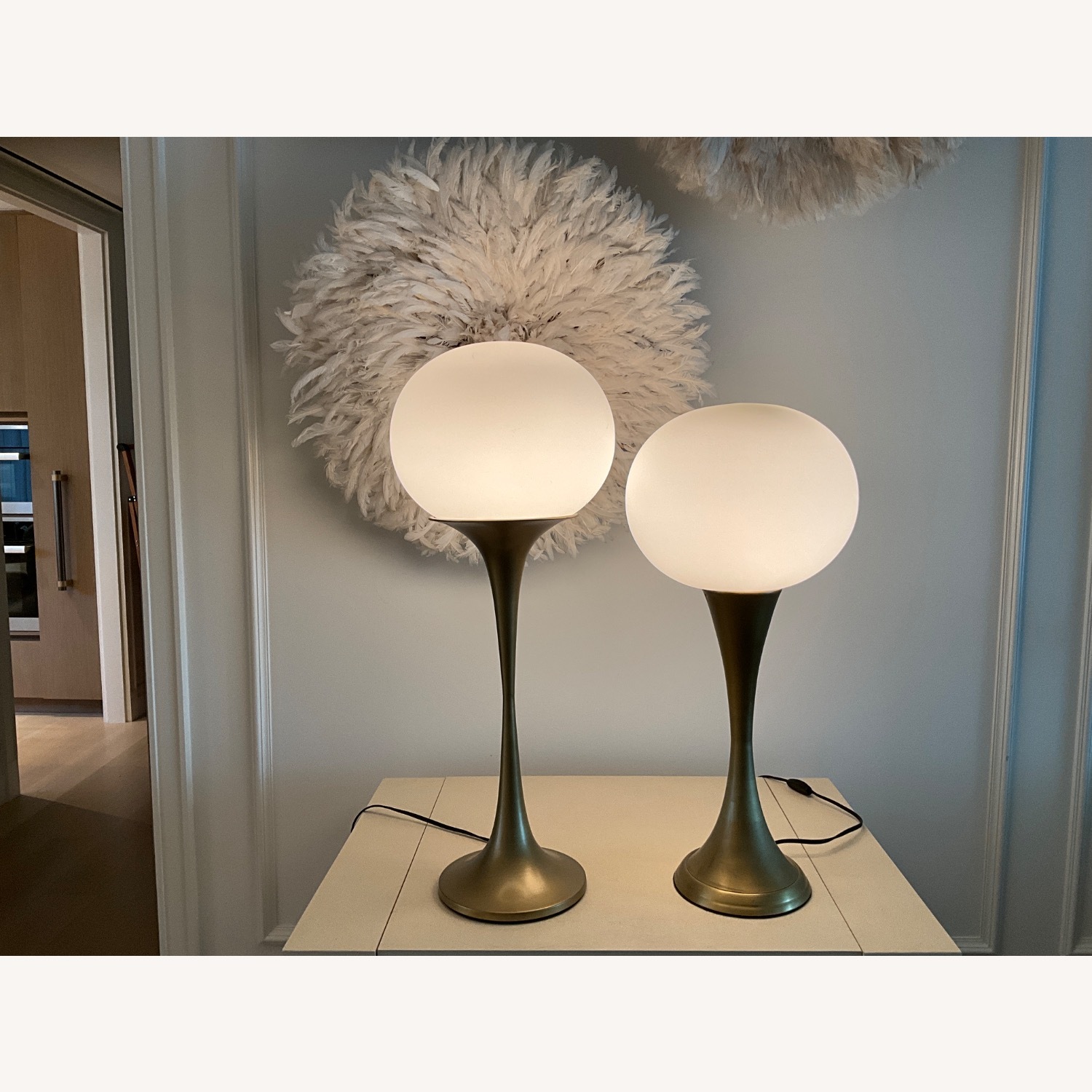 Restoration Hardware Globe 28” Brass Table Lamp - image-3