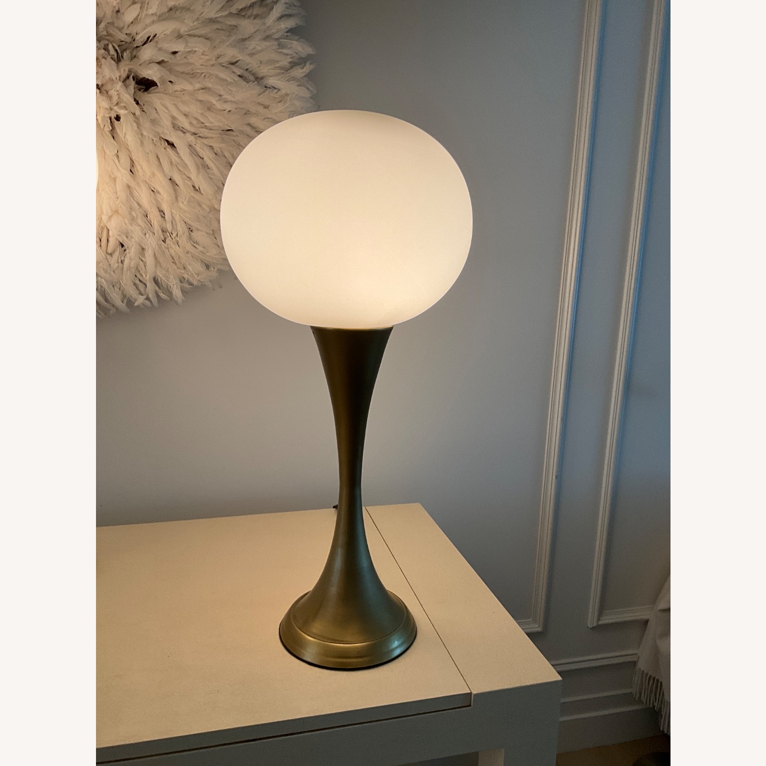 Restoration Hardware Globe 28” Brass Table Lamp - image-0