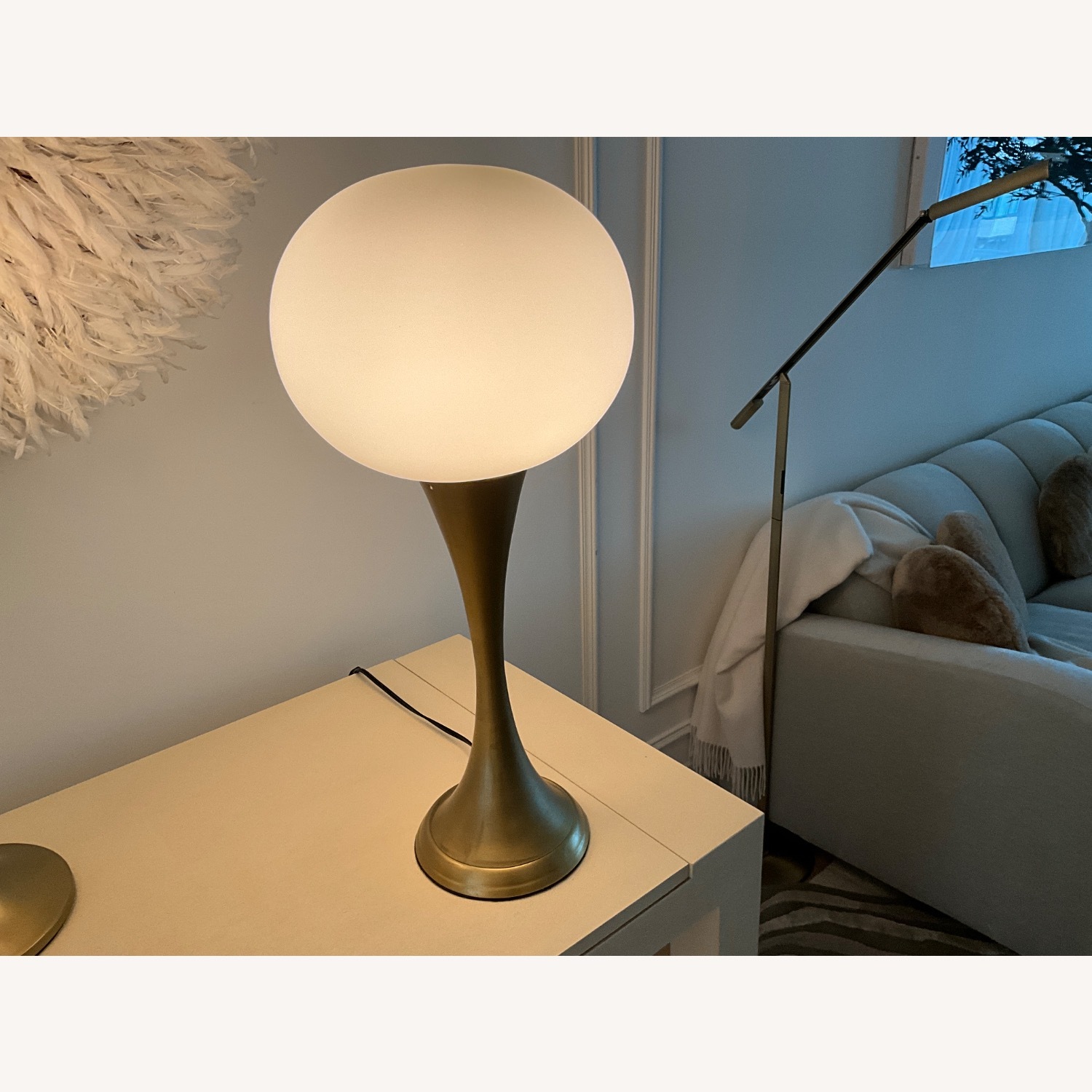 Restoration Hardware Globe 28” Brass Table Lamp - image-1