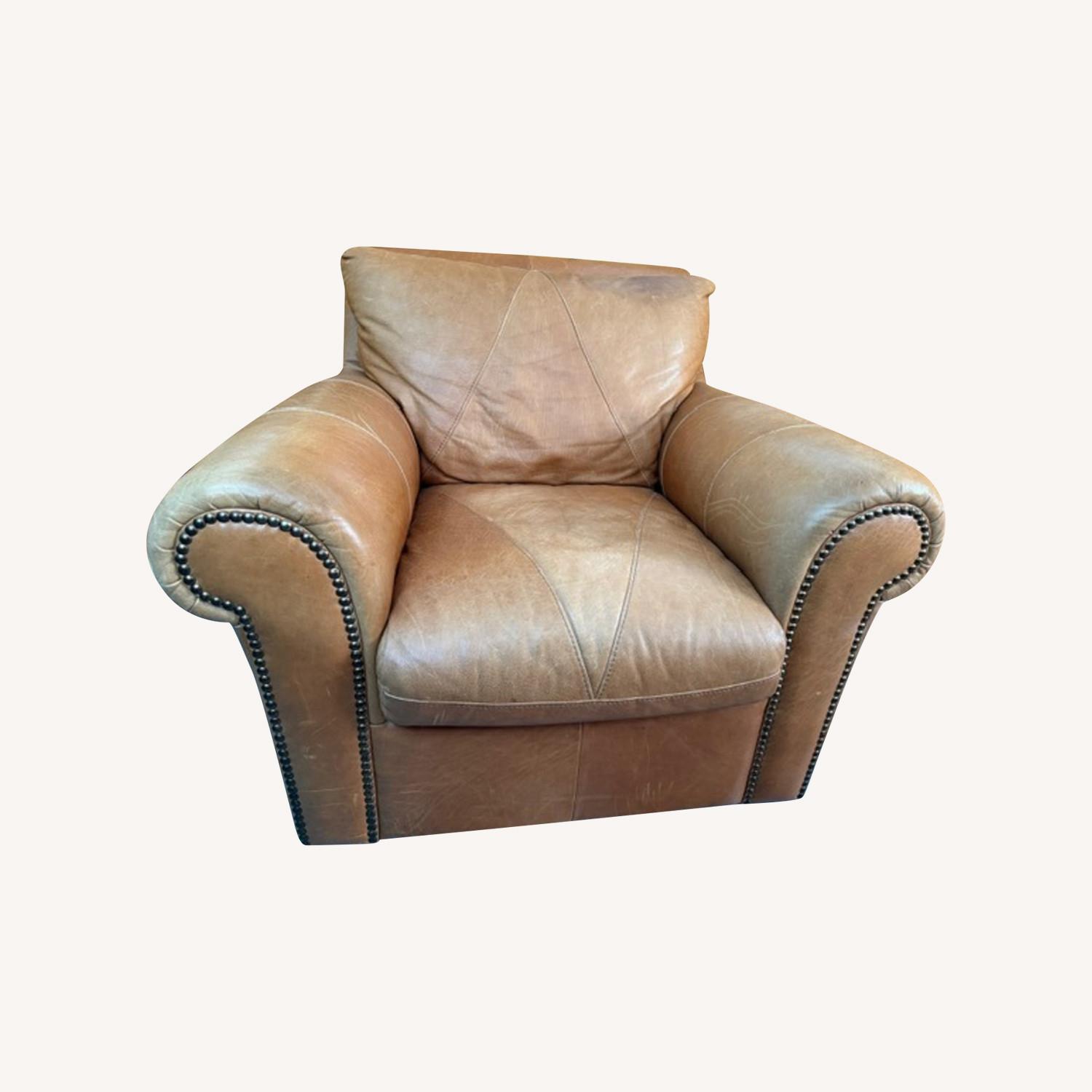 Oversized Leather Arm Chair - image-0