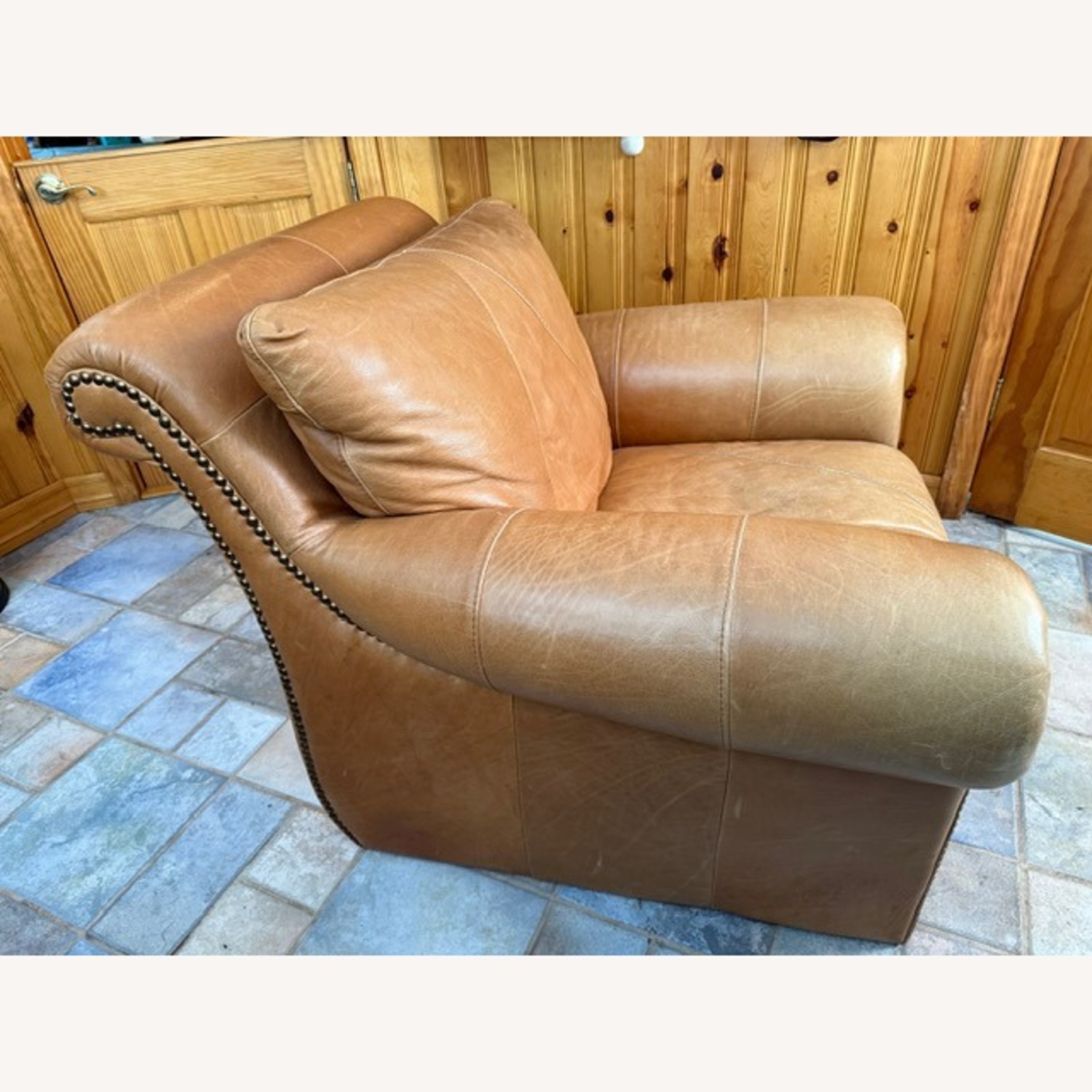 Oversized Leather Arm Chair - image-3