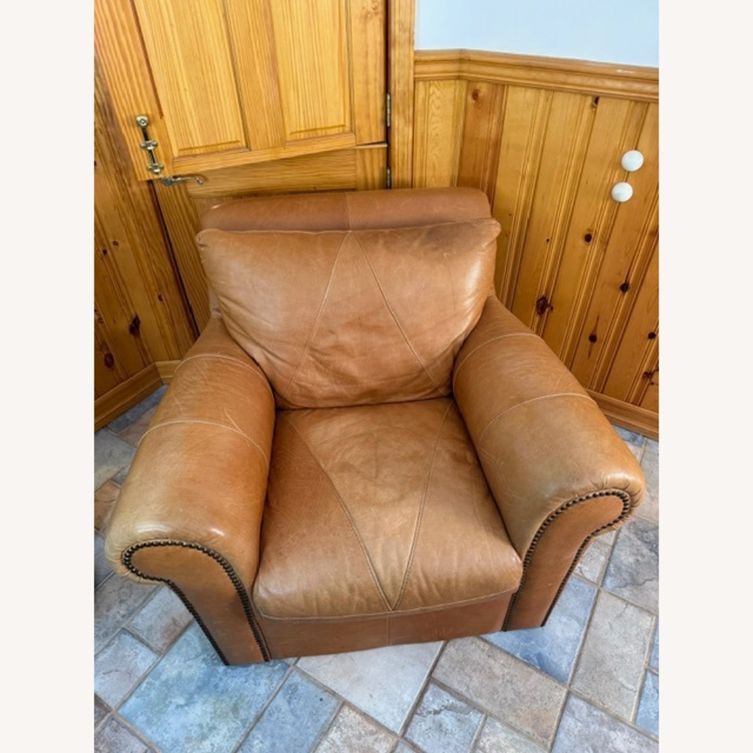 Oversized Leather Arm Chair - image-1