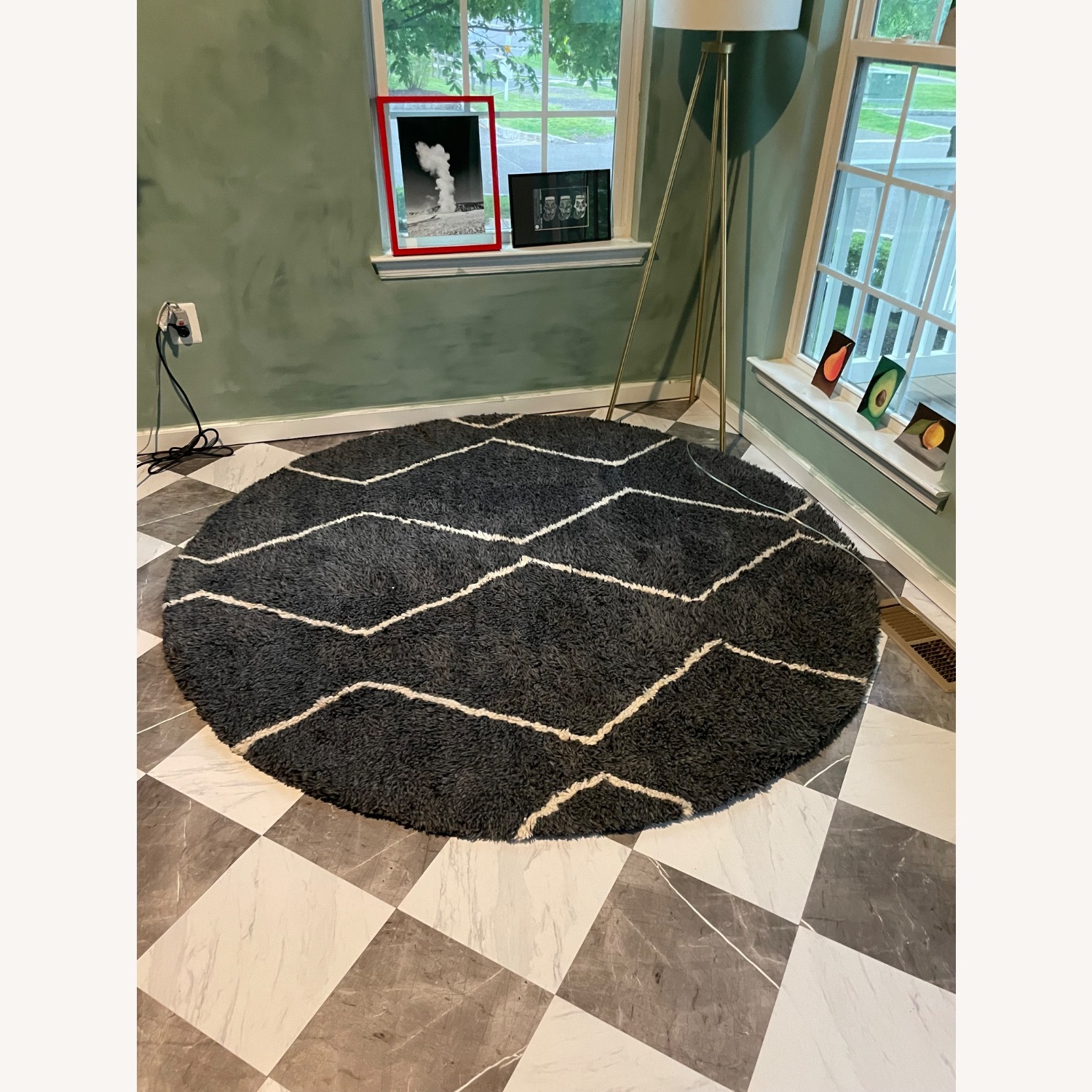 West Elm Round Black Souk Rug - image-2