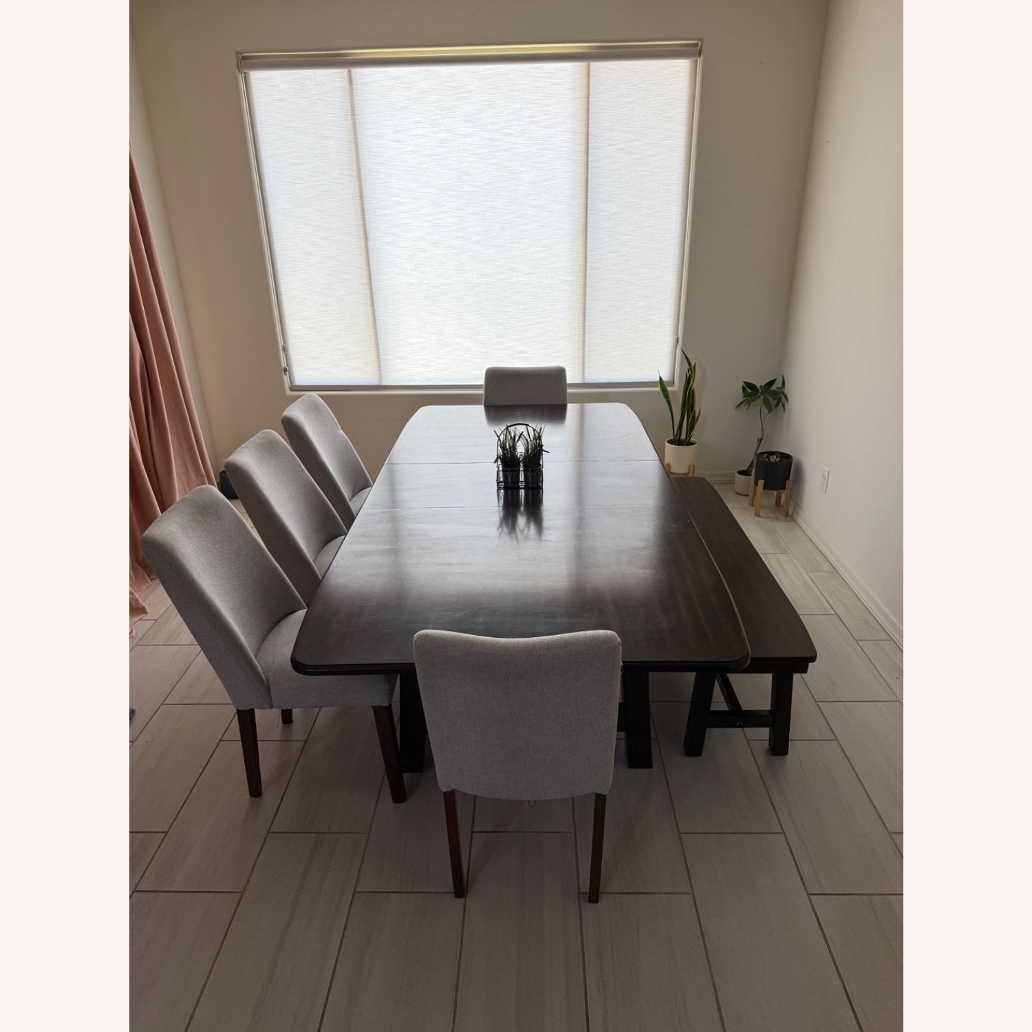 Extendable Dining Table with 6 Chairs + Bench - AptDeco