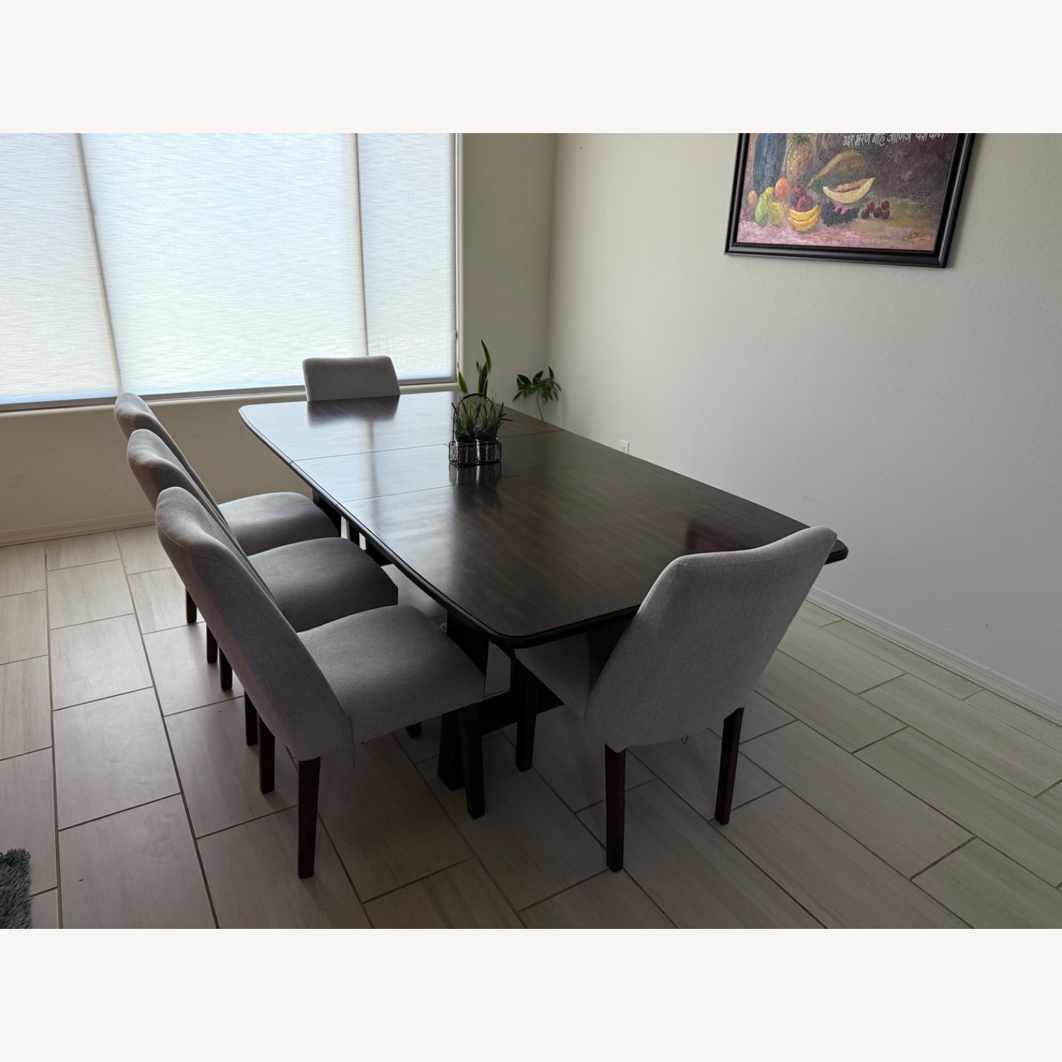 Extendable Dining Table with 6 Chairs + Bench - AptDeco