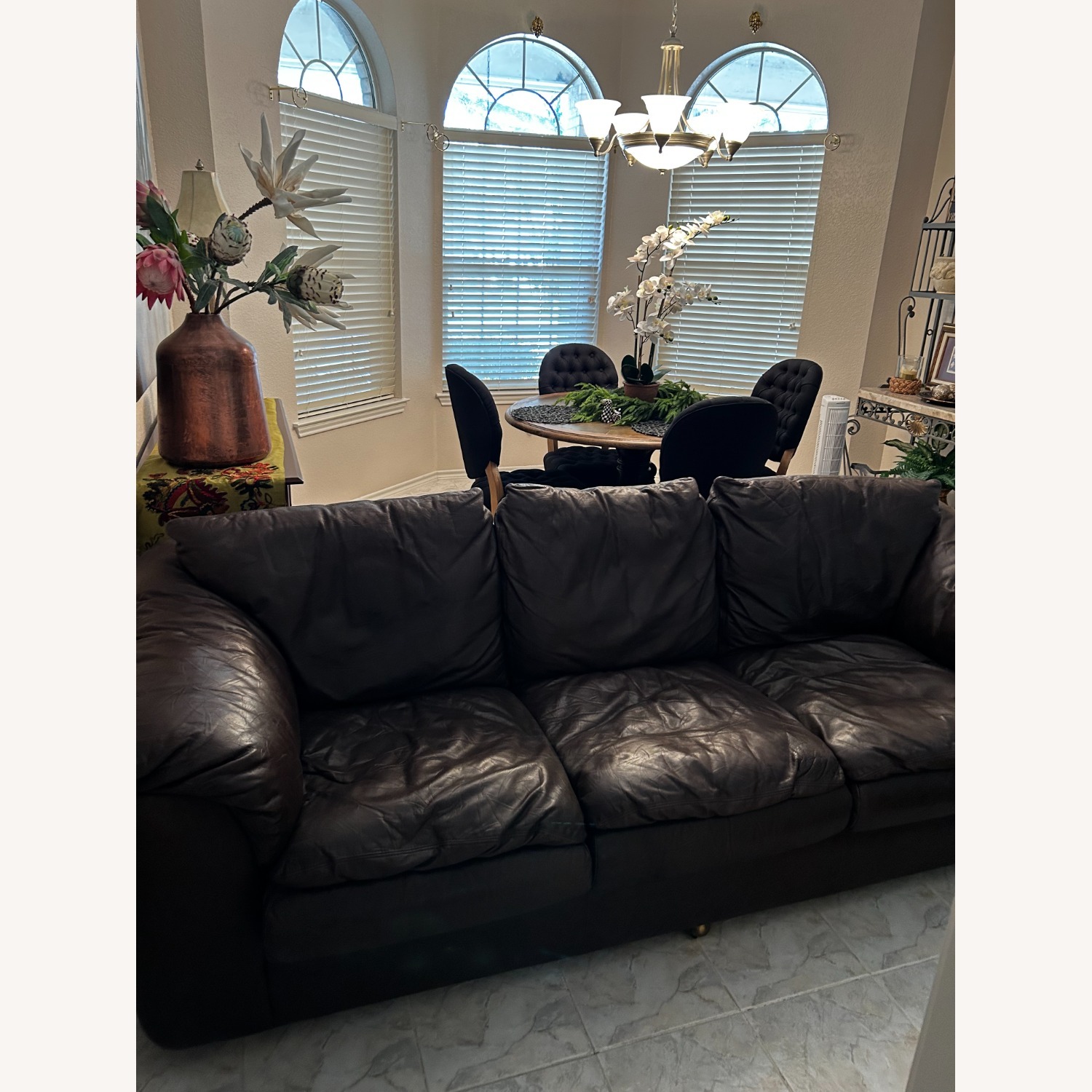 Thomasville Luxury Leather 3 Seat Sofa - image-3