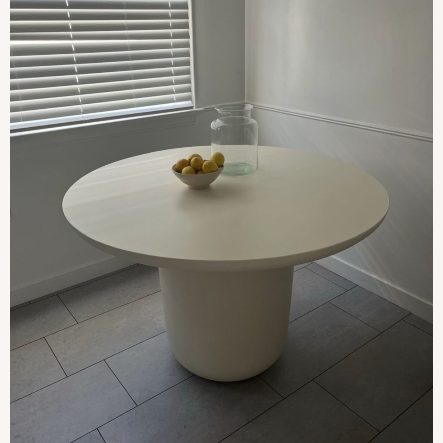  CB2 Round Ivory Concrete Dining Table - image-1