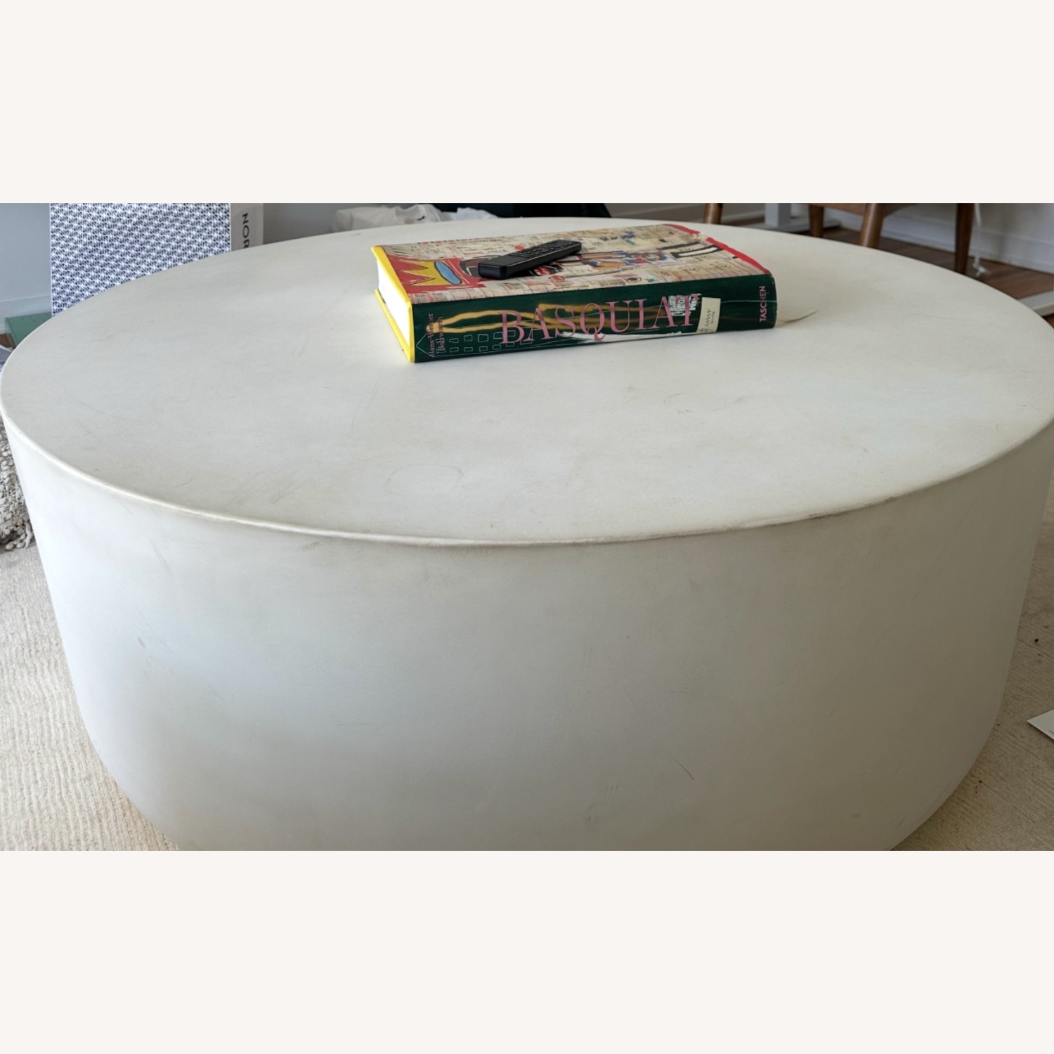CB2 Cap Ivory Cement Coffee Table - image-3