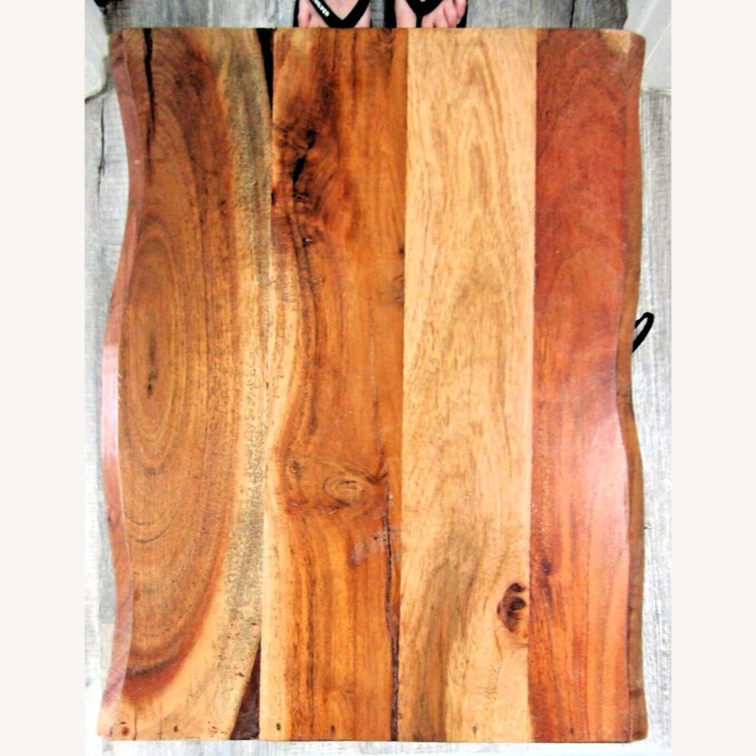 Acacia Live Edge Wood Side Table with Black Iron - image-7