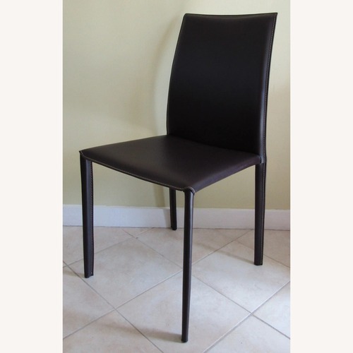 Used Baxton Studio Alicia Black Leather Dining Chair for sale on AptDeco