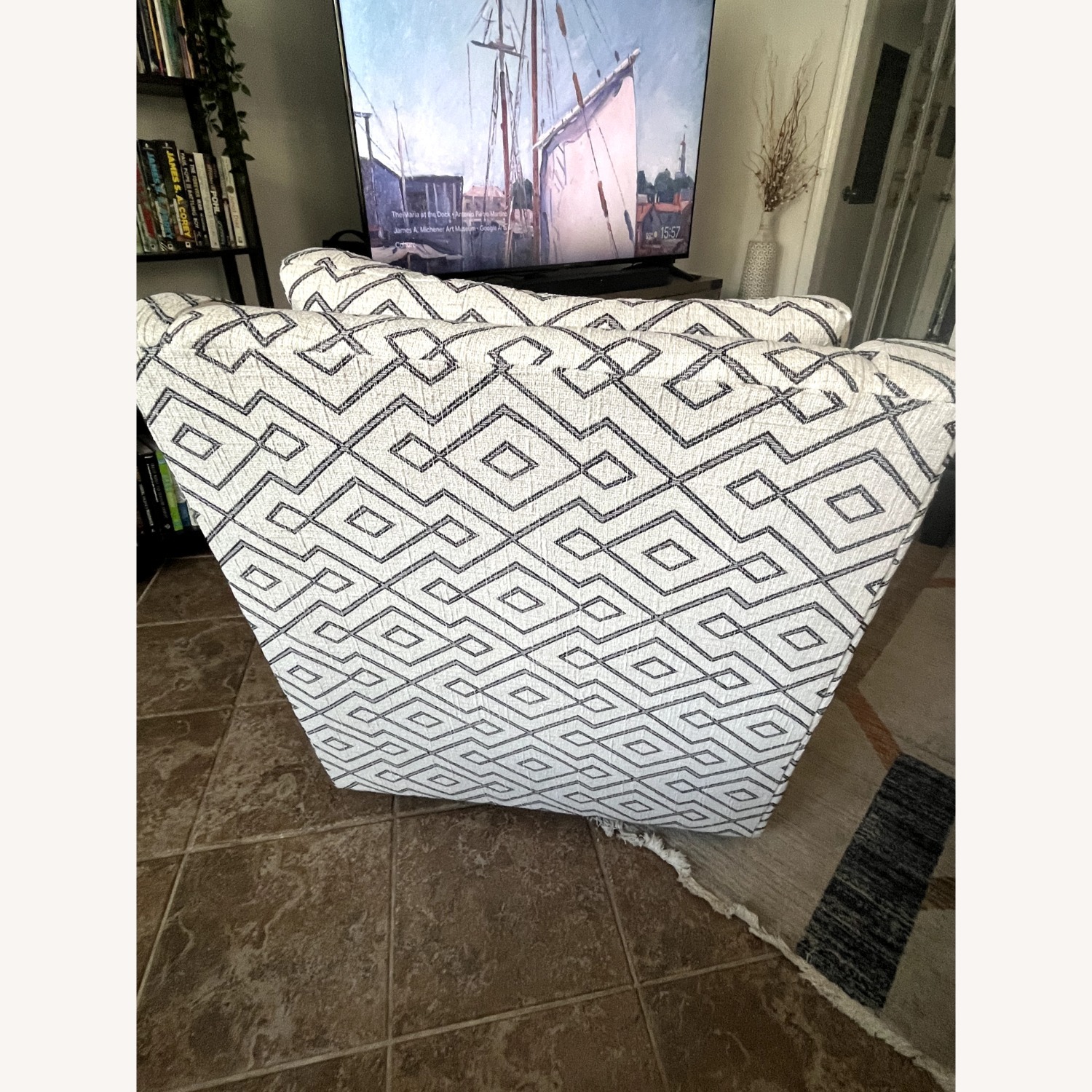 Comfy and Cozy Fabric Swivel Rocker - image-4