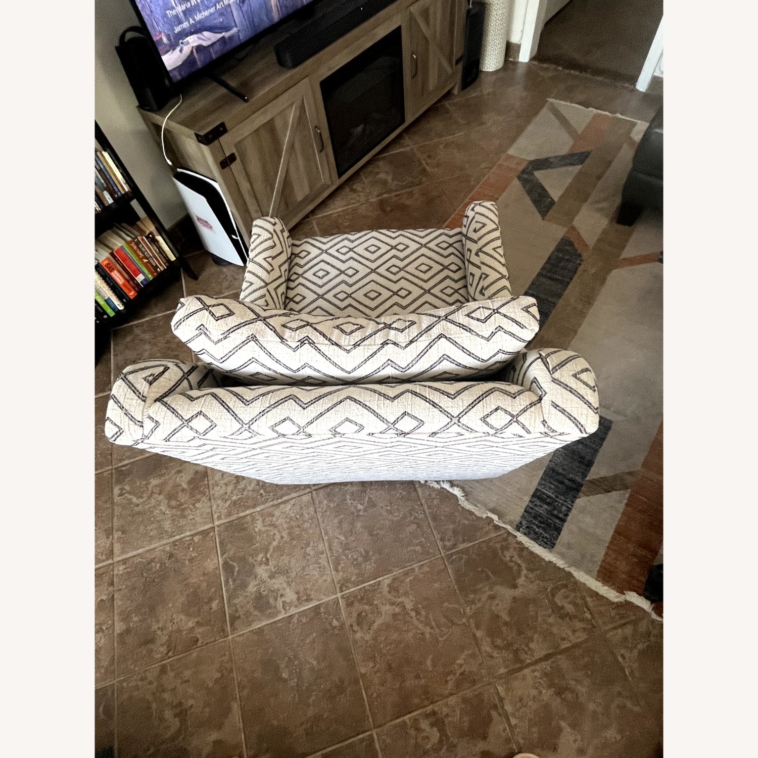 Comfy and Cozy Fabric Swivel Rocker - image-2