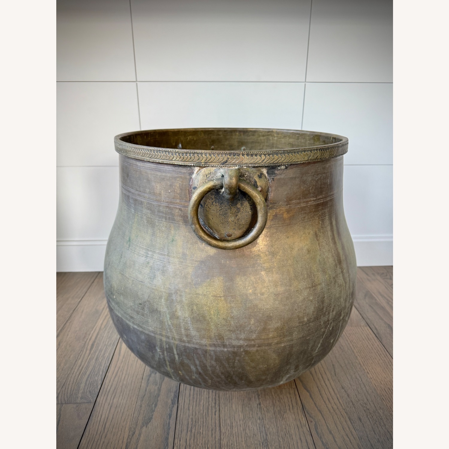 70s Vintage Brass Ring Barrel - image-1