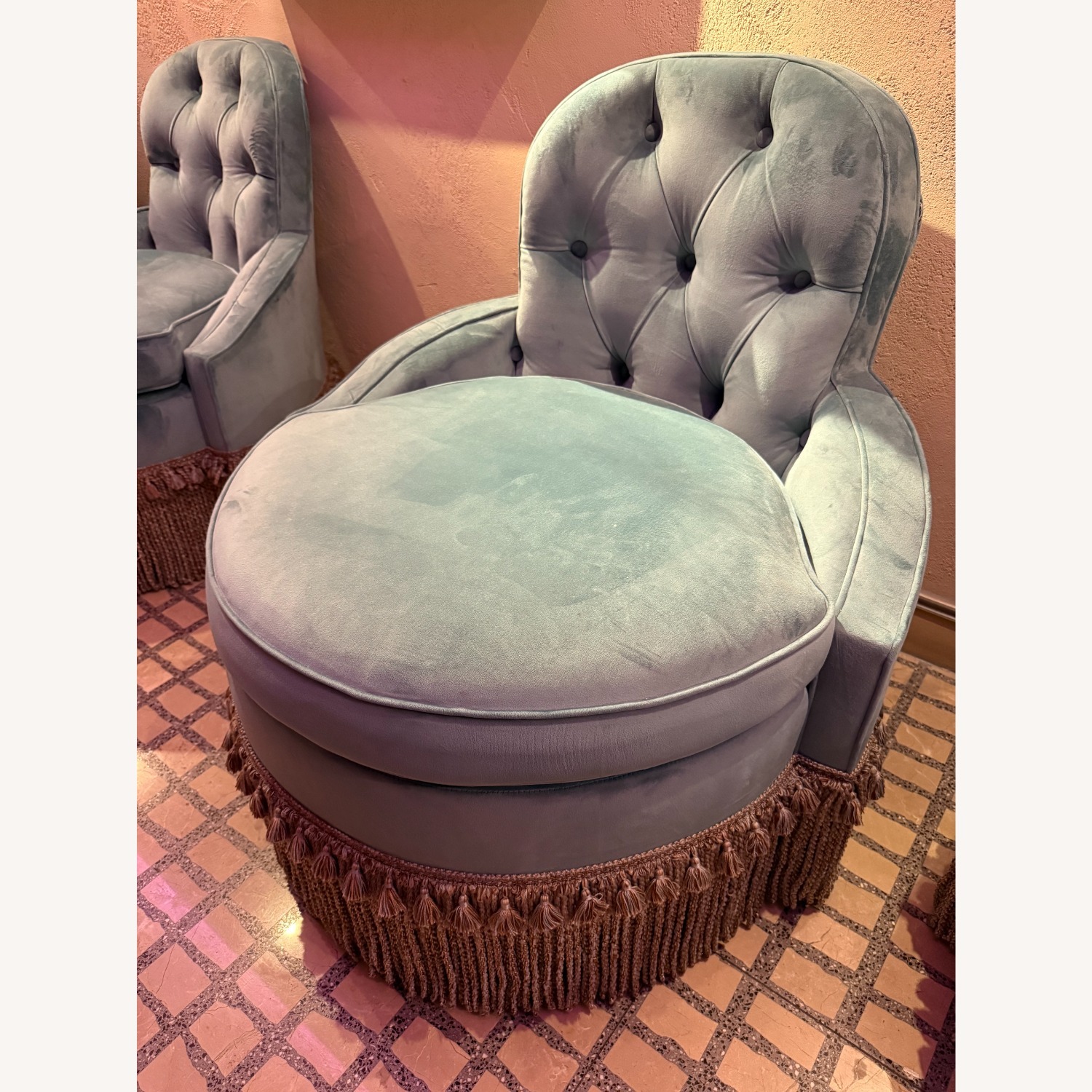 Light Blue Lounge Chair - image-1