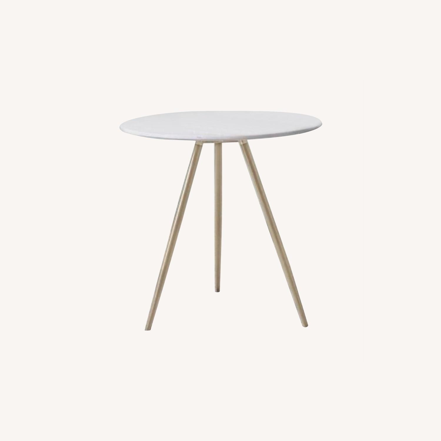 West Elm Wren Bistro Table - White Quartz - image-0