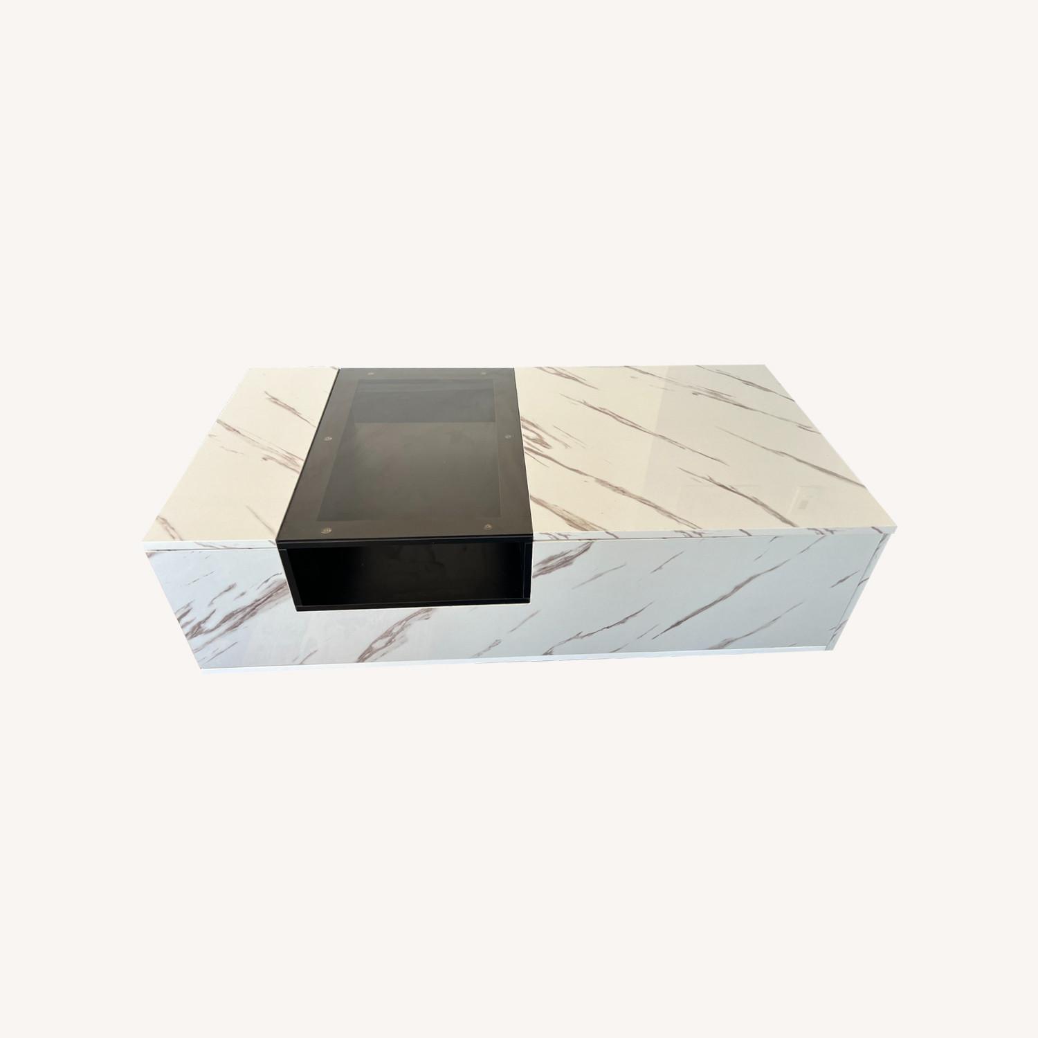 Storage Coffee Table (Faux Marble) - image-0