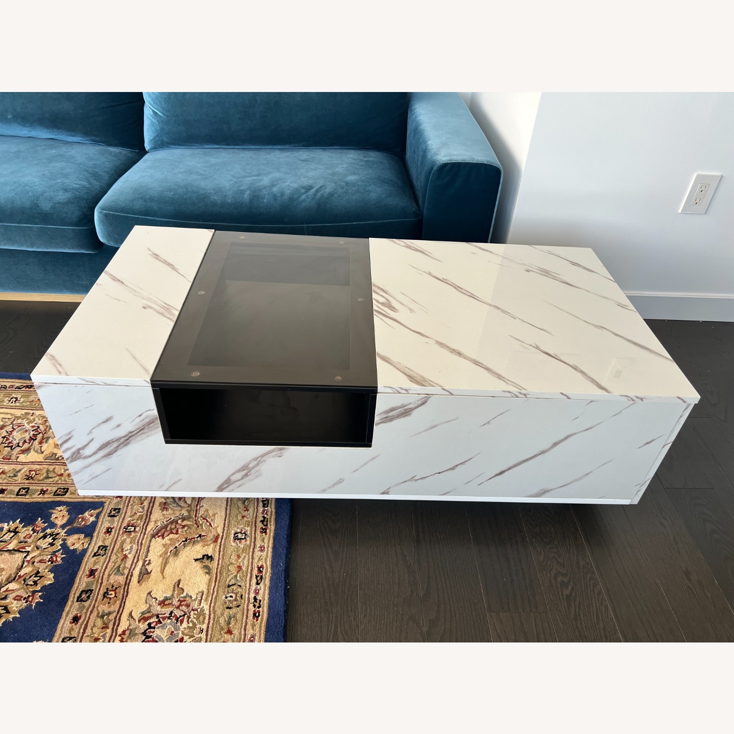 Storage Coffee Table (Faux Marble) - image-1