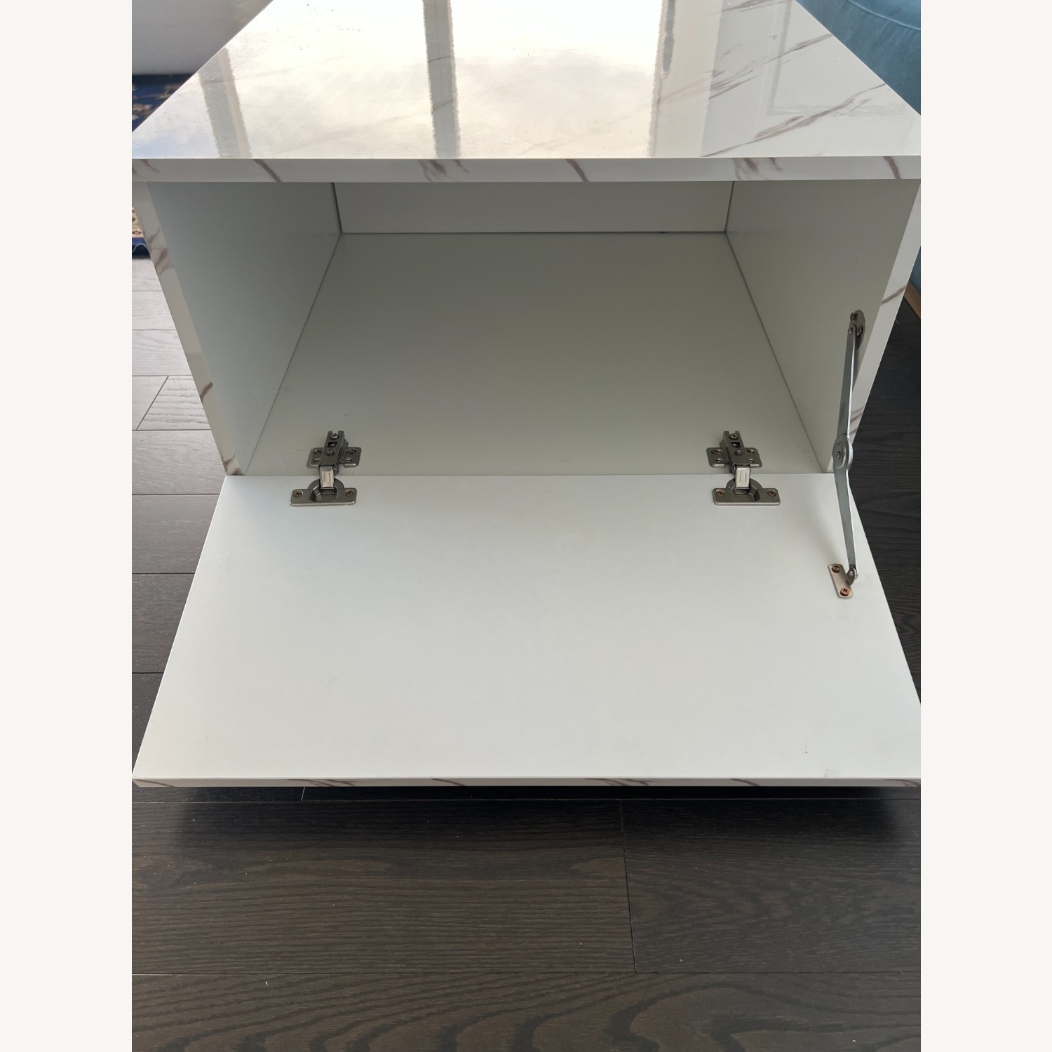 Storage Coffee Table (Faux Marble) - image-3