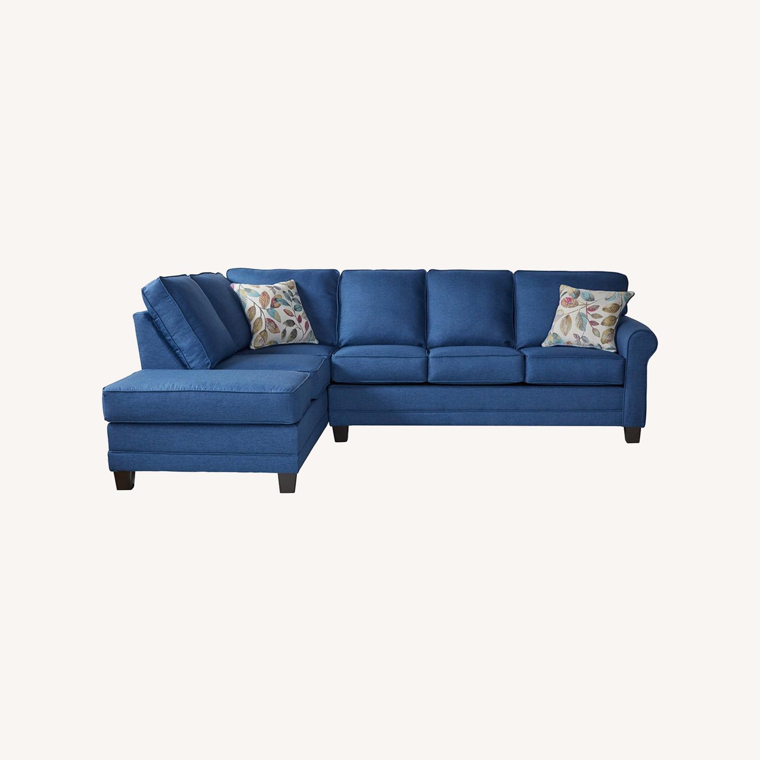 Hughes Furniture Blue Sectional Sofa - image-0
