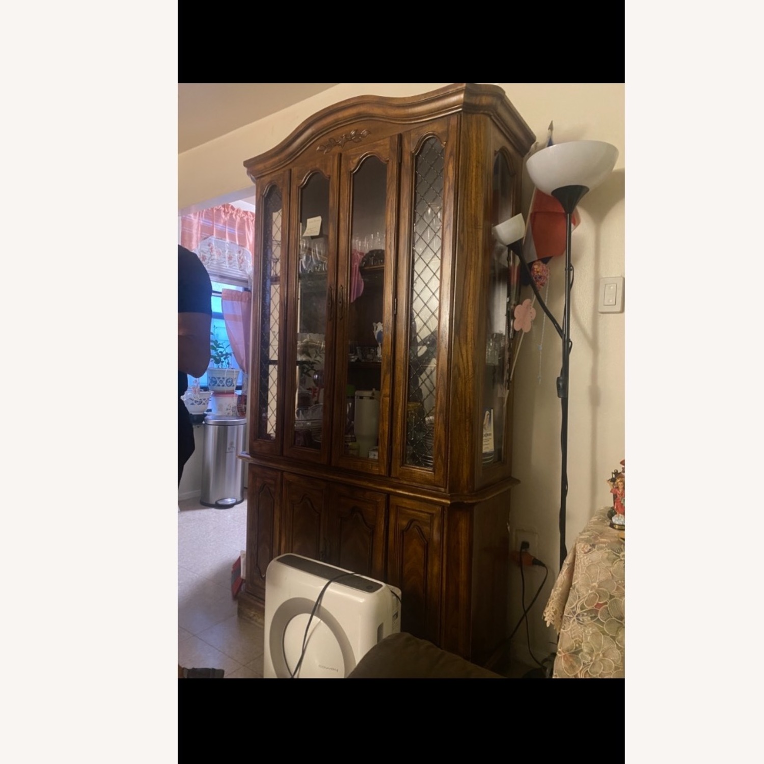 Antique China Cabinet - Dark Wood - image-3