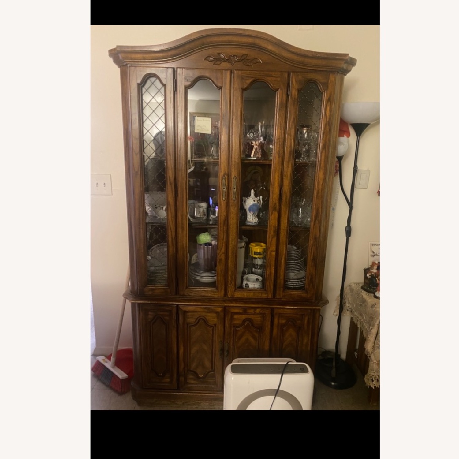 Antique China Cabinet - Dark Wood - image-2