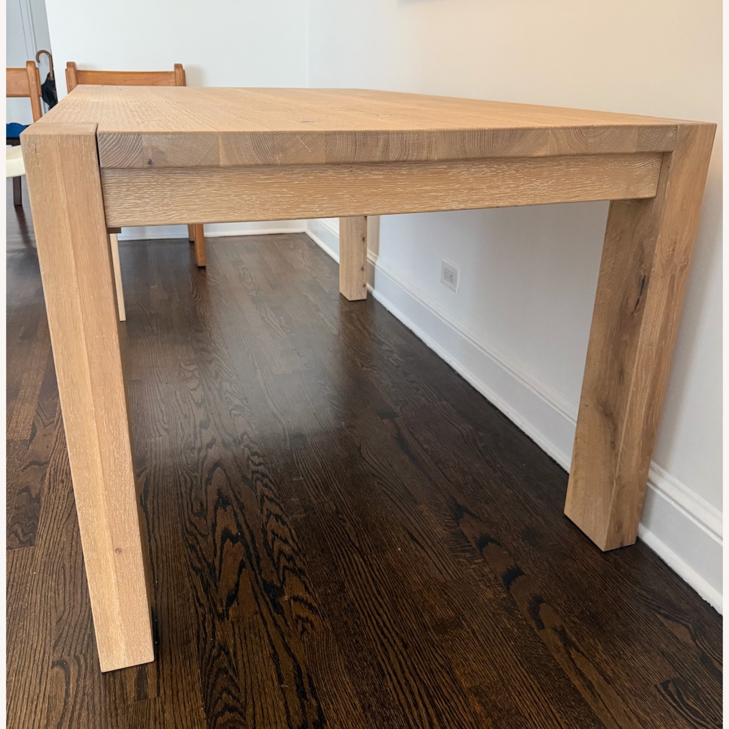 Crate & Barrel Terra 65" Natural White Oak Solid Wood Dining Table - image-4