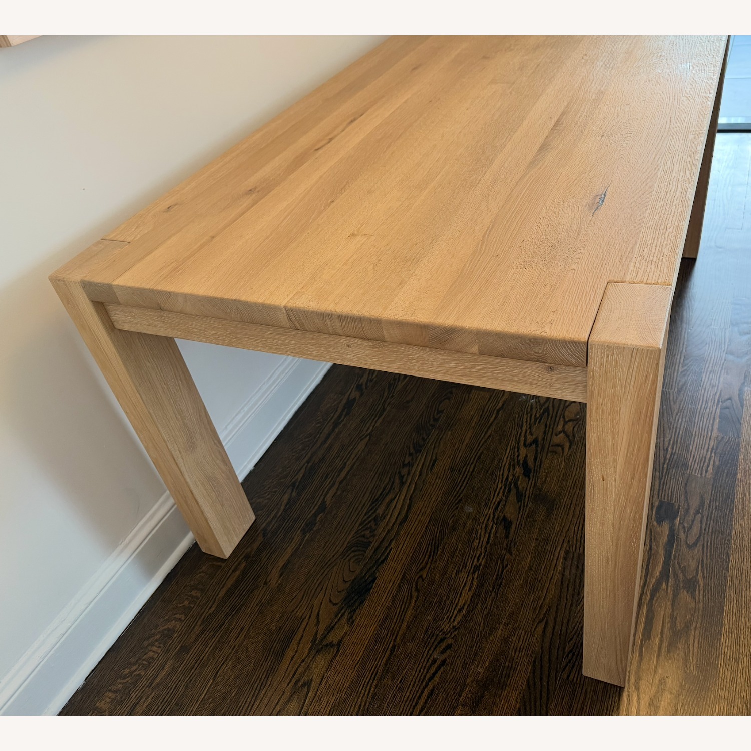 Crate & Barrel Terra 65" Natural White Oak Solid Wood Dining Table - image-5